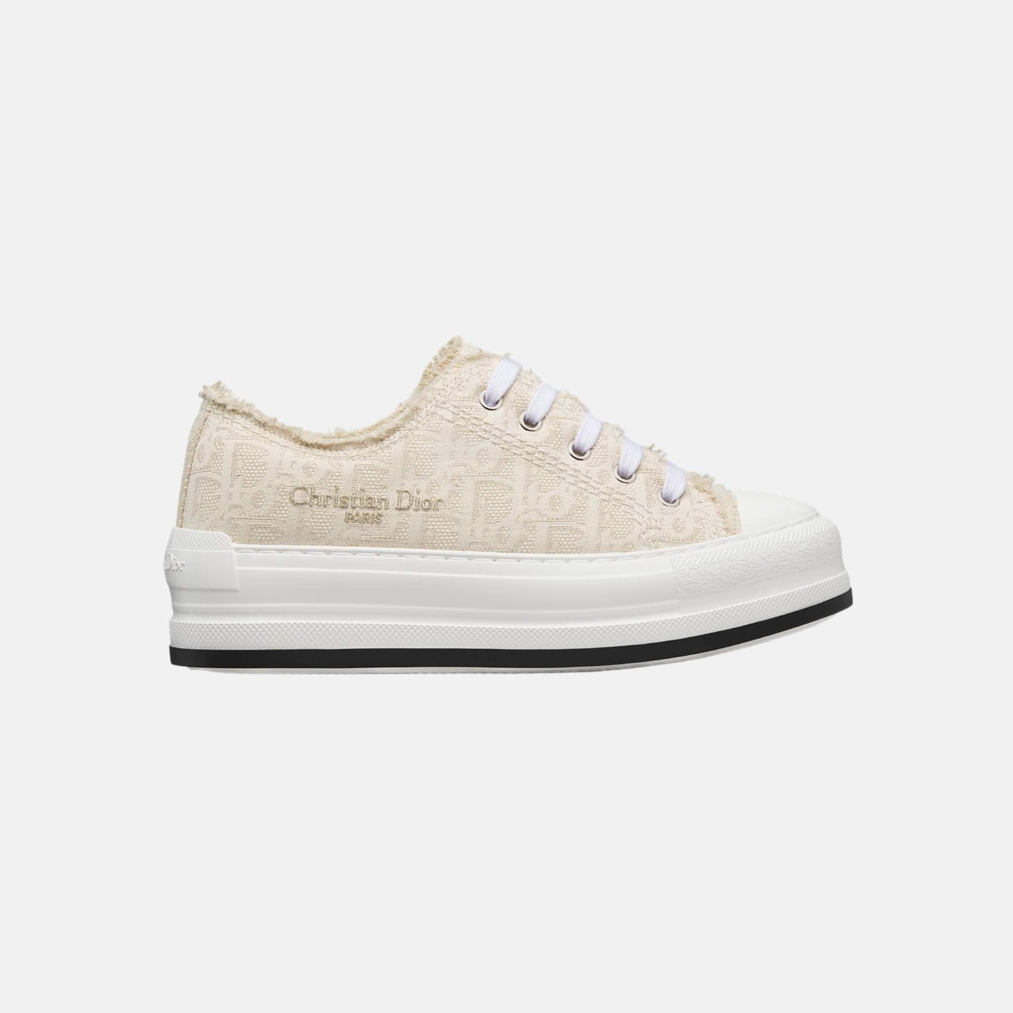 Dior Walk'n'Dior Sneaker In Cotton Embroidered With Oblique Motif, Side