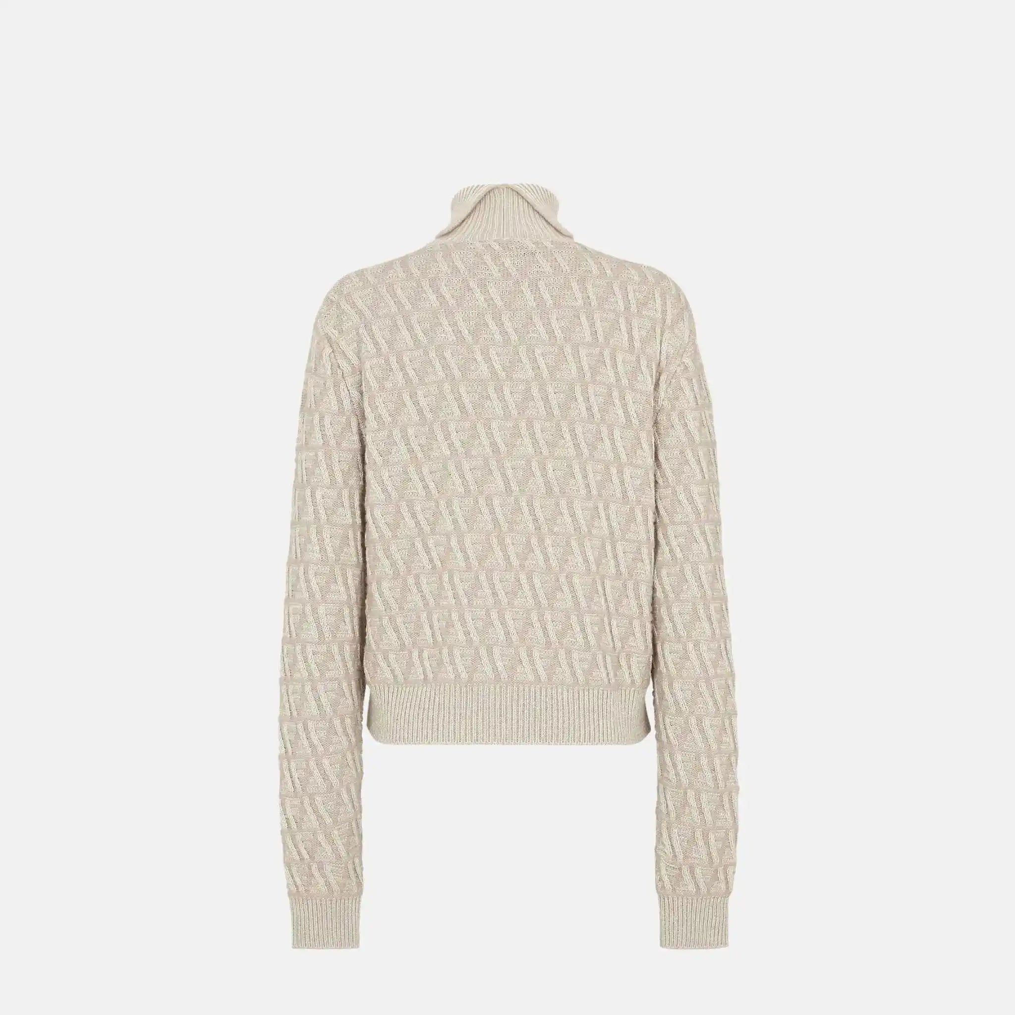 Beige FF Wool And Cashmere Turtleneck Jumper