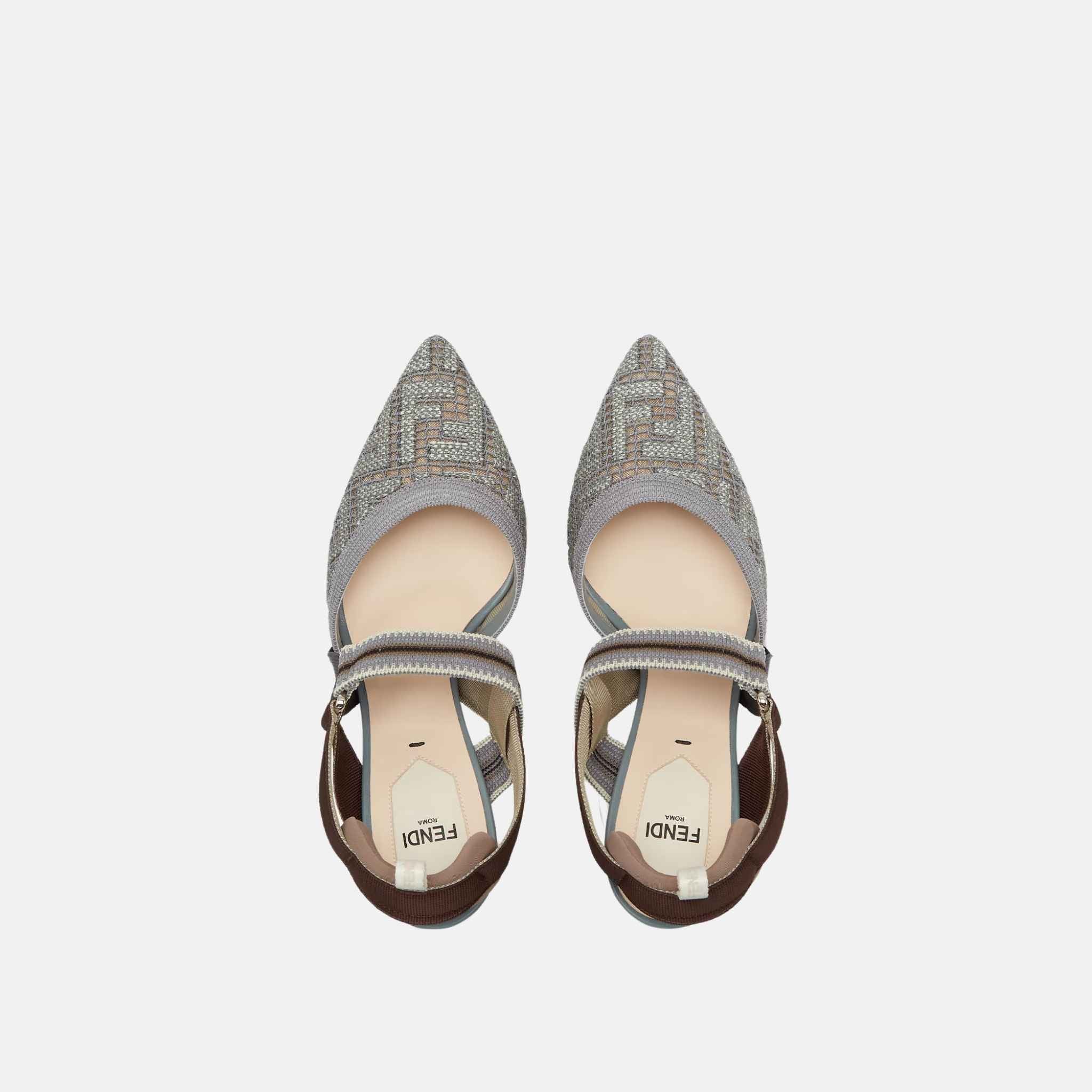 Colibri High Heeled Slingbacks In Embroidery