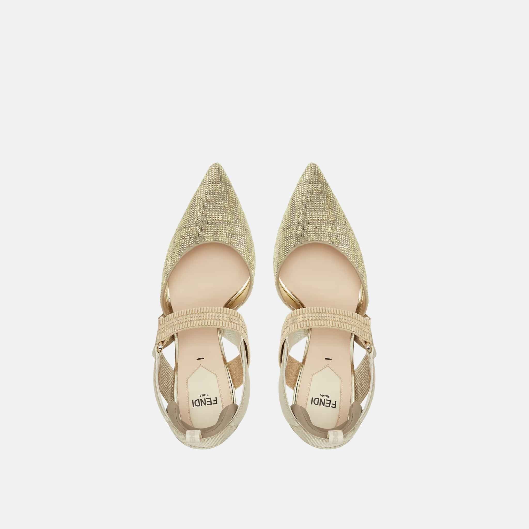 Colibri High Heeled Slingbacks In Rhinestone