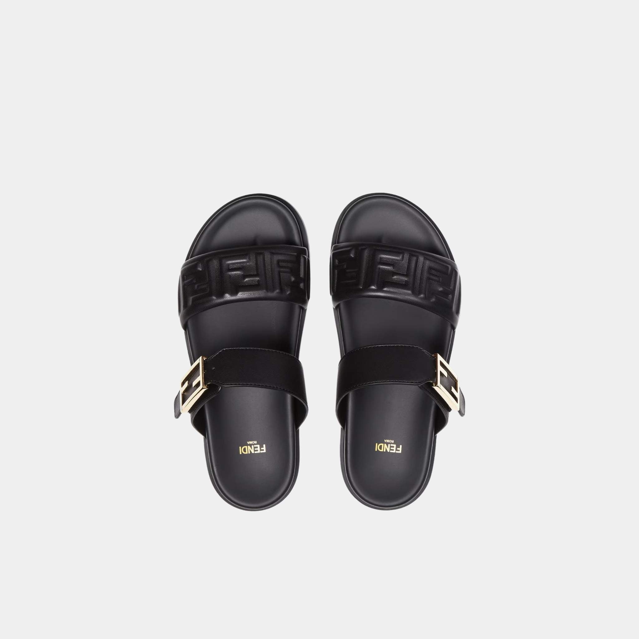 Feel Slides In Black Nappa Leather