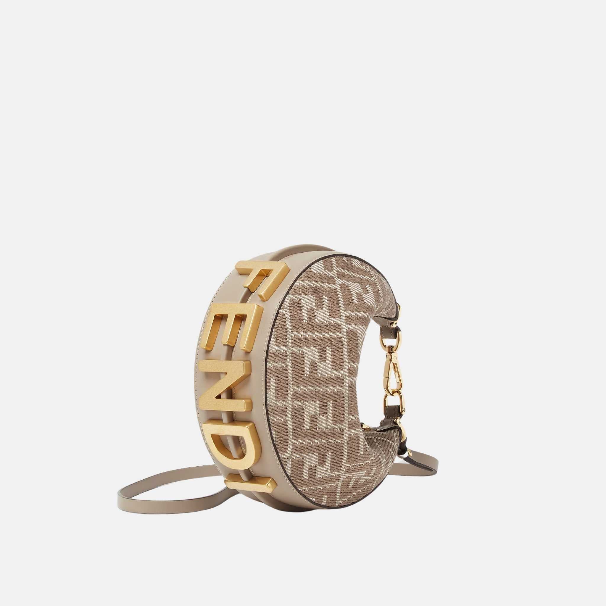 Fendigraphy Mini Bag In Denim Effect FF Jacquard