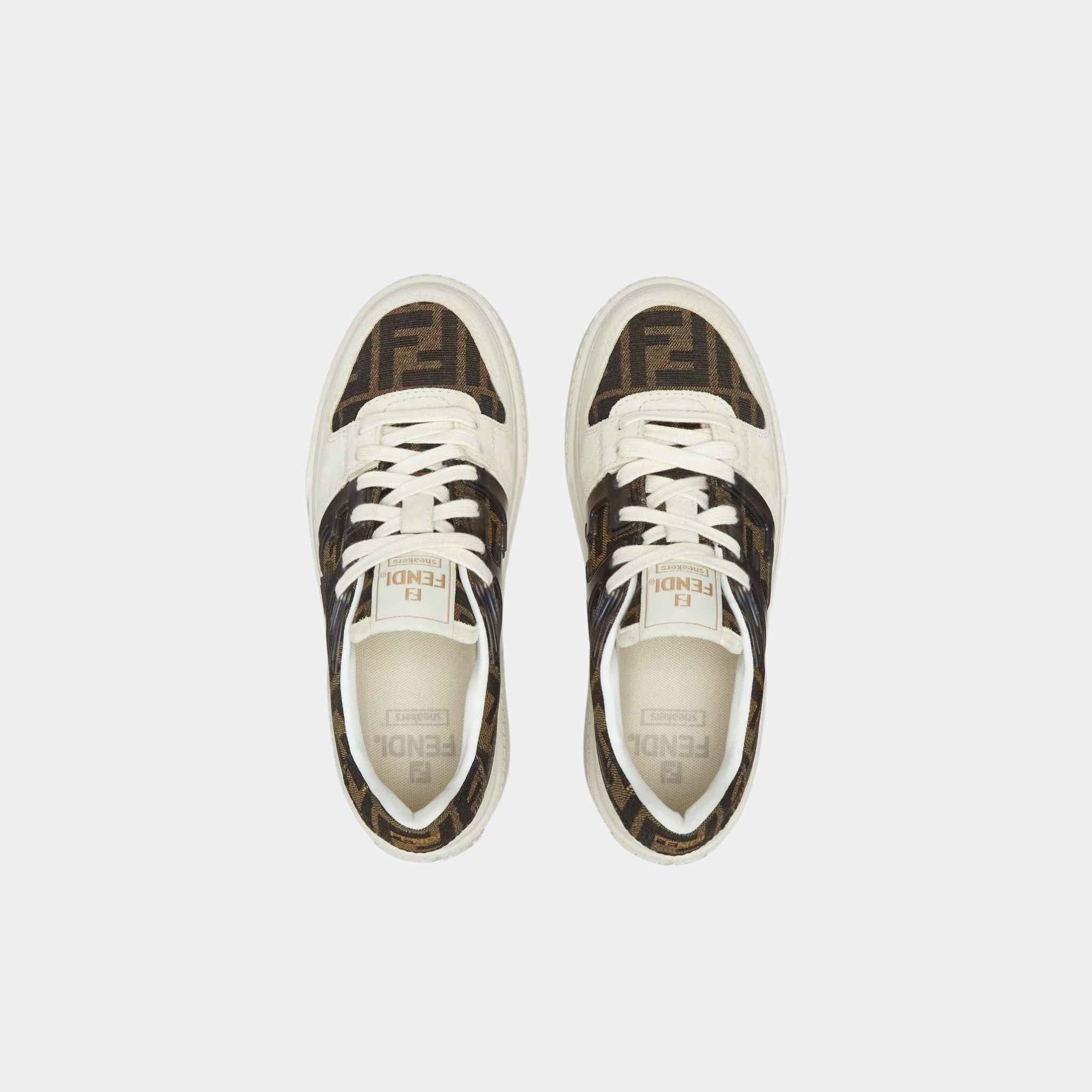 Match Canvas And White Suede Platform Low-Tops