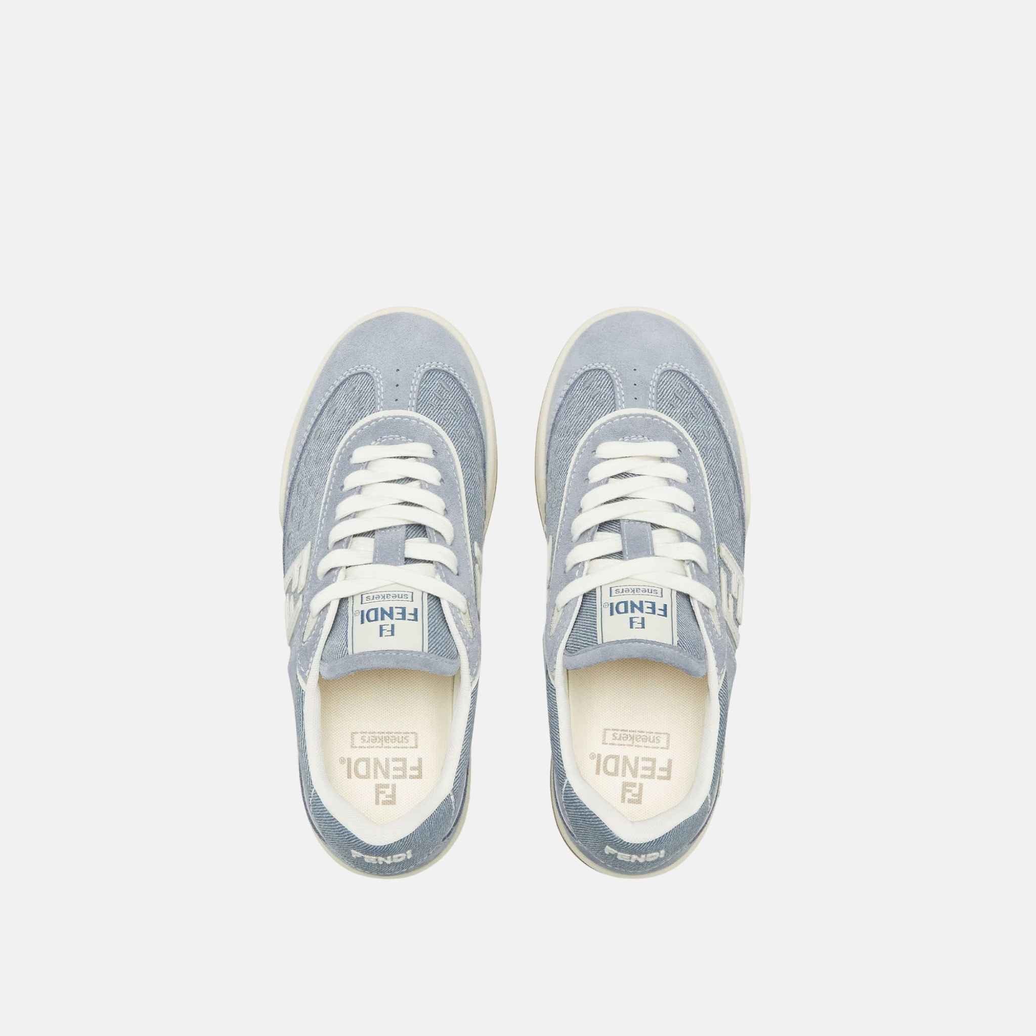 Match Low Tops In Denim Fabric And Suede