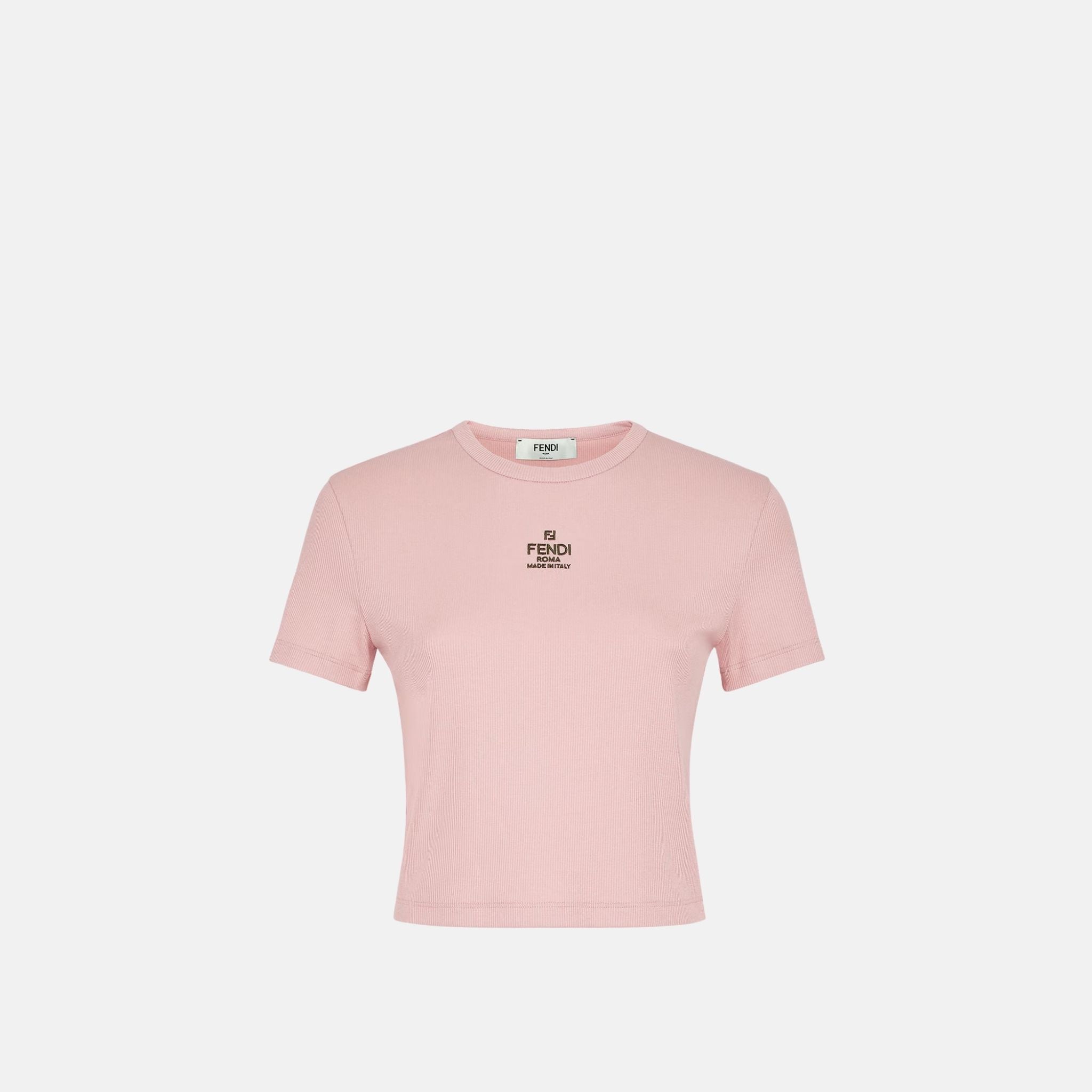 Fendi Top In Cotton Jumper, Pink, Front 