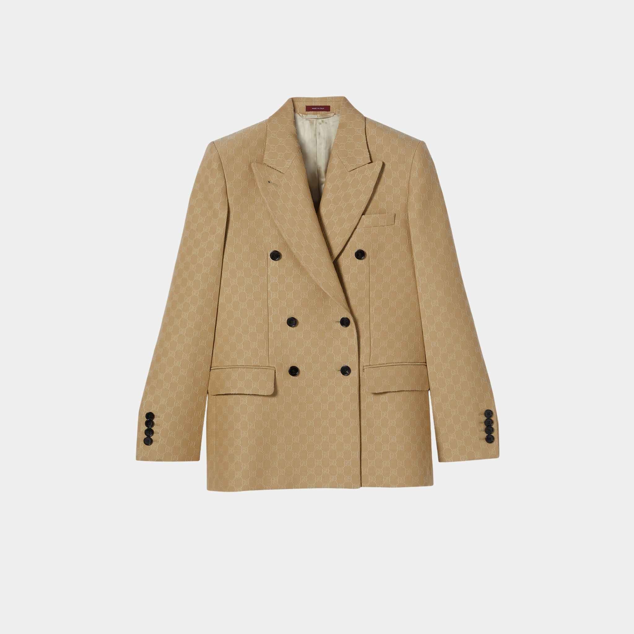 GG Silk Wool Crêpe Jacquard Jacket, Front