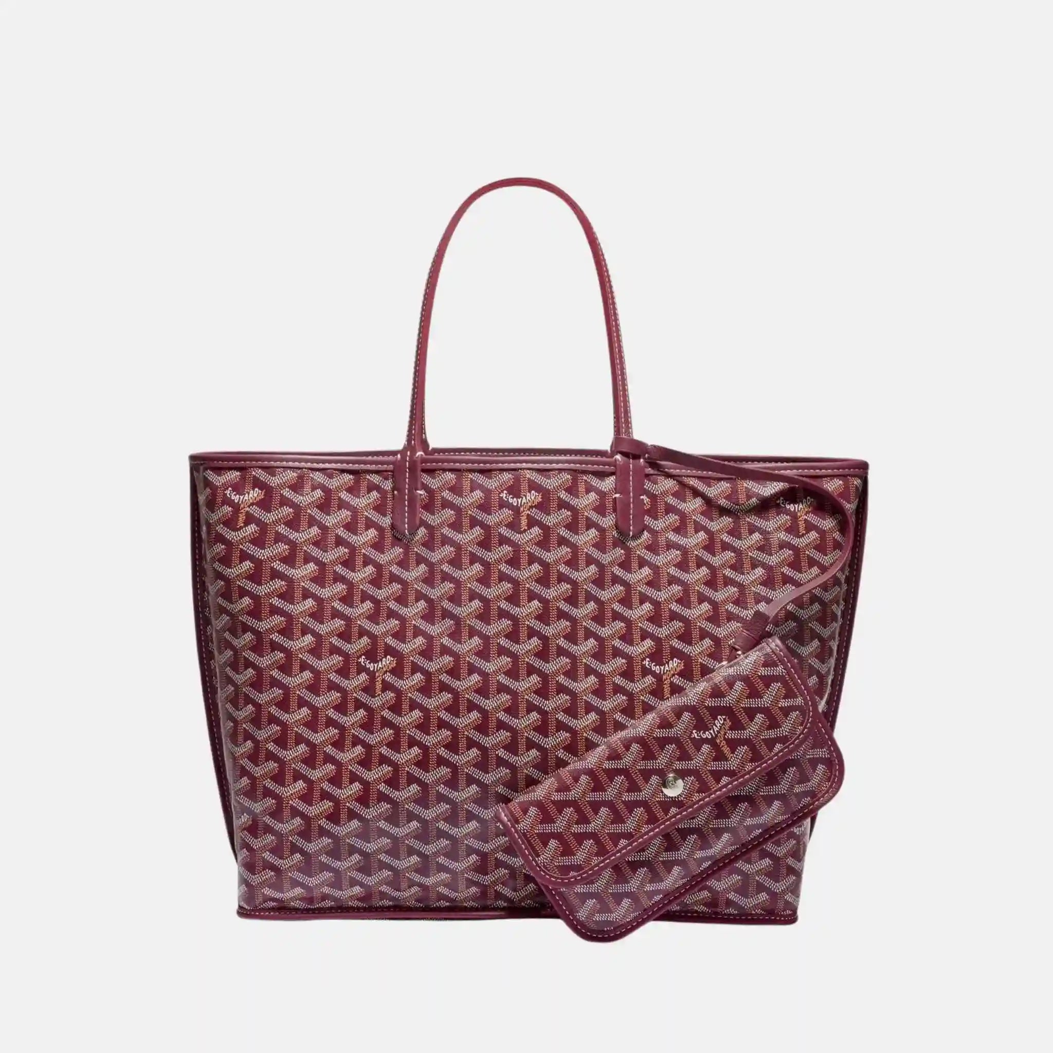 Goyard Anjou PM Bag, Burgundy, Inside