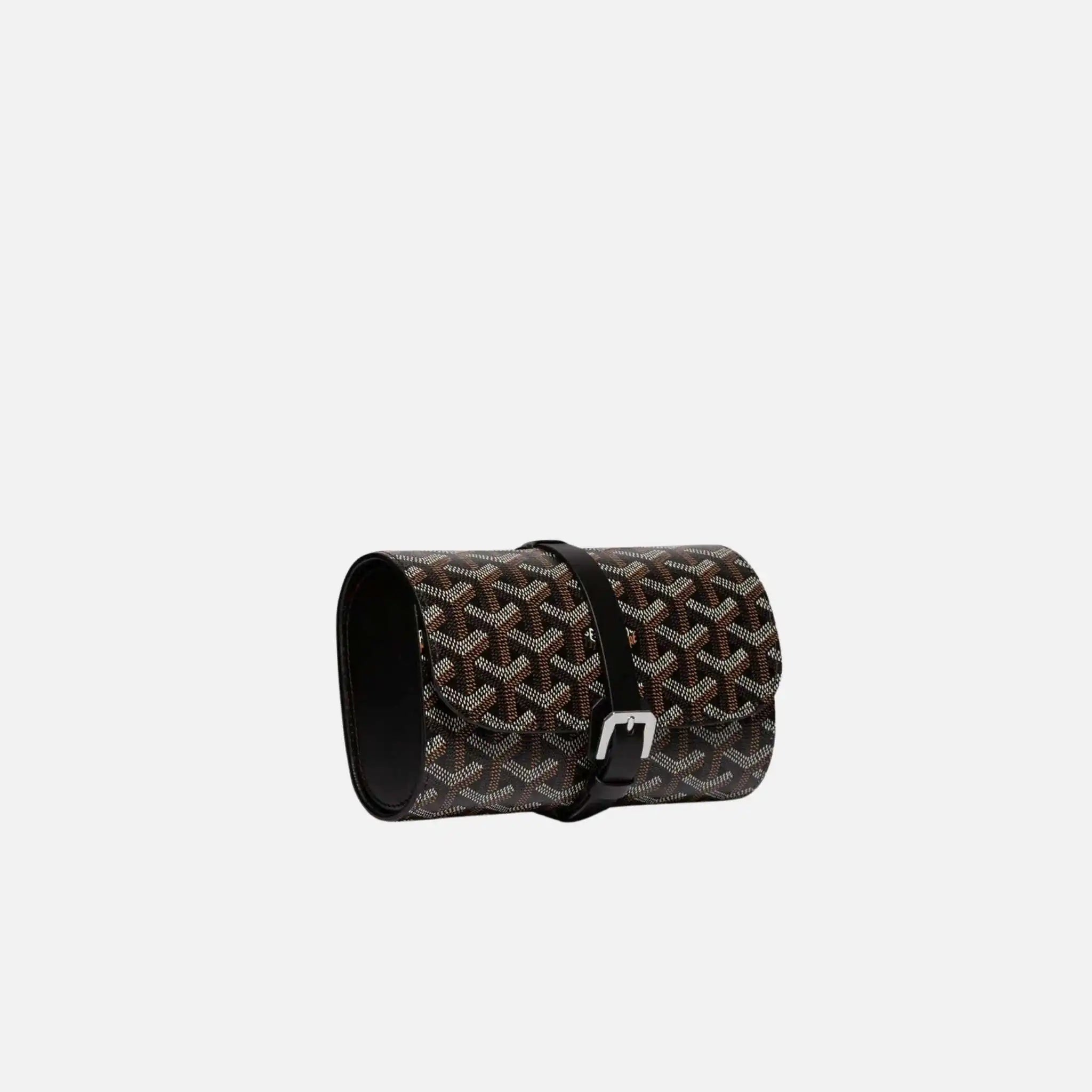 Goyard Double Travel Watch Case, Black, Front