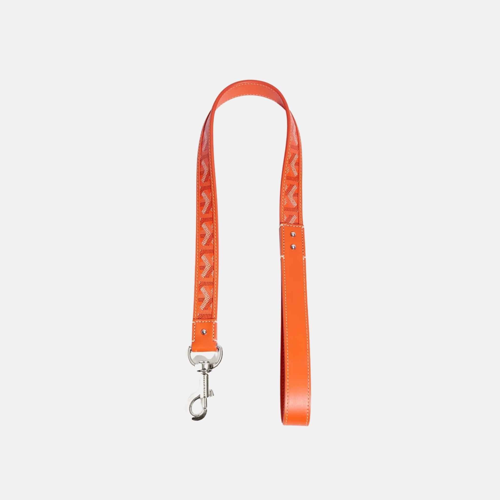 Goyard Franklin Luxury Dog Leash, Orange, Front