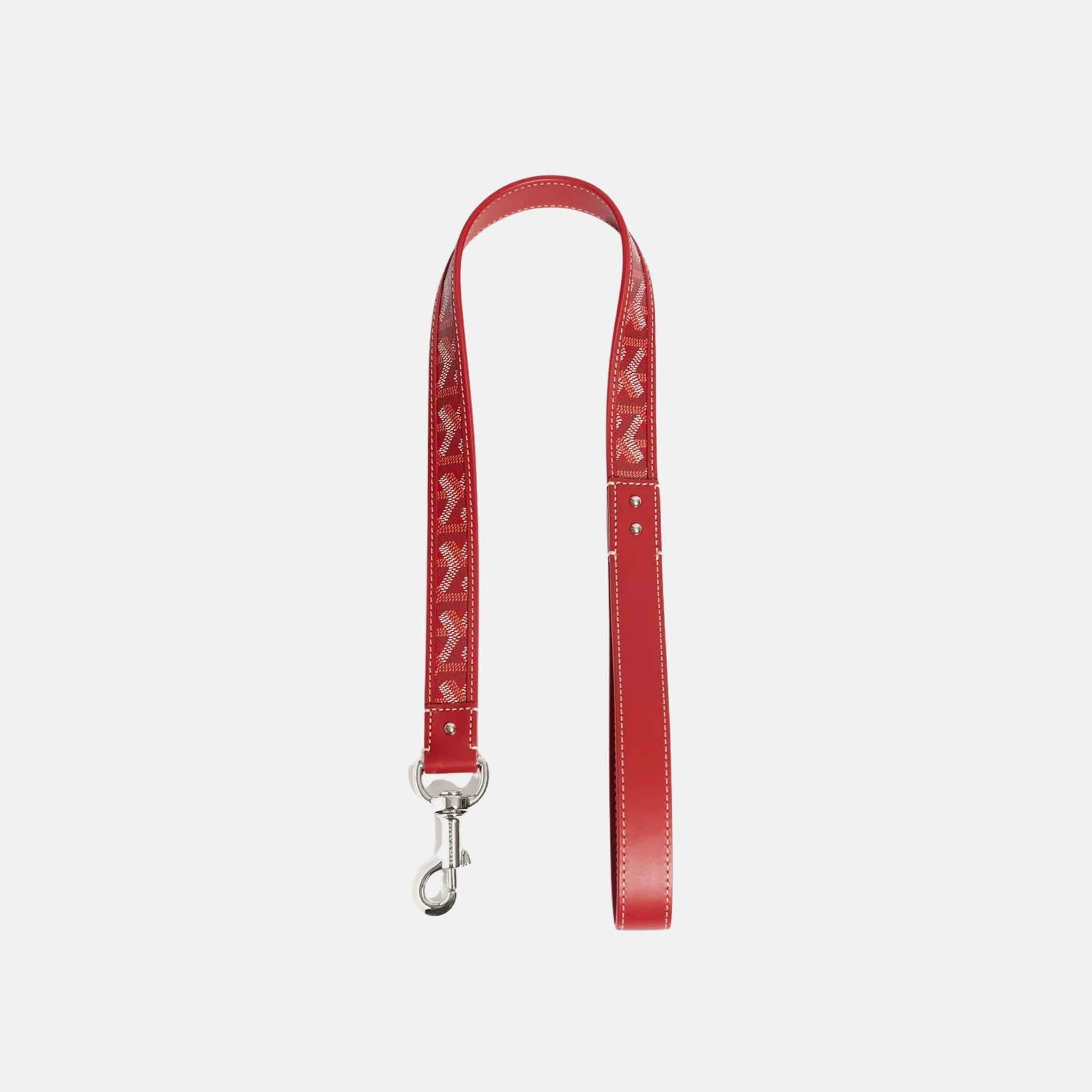 Goyard Franklin Luxury Dog Leash, Red, Front