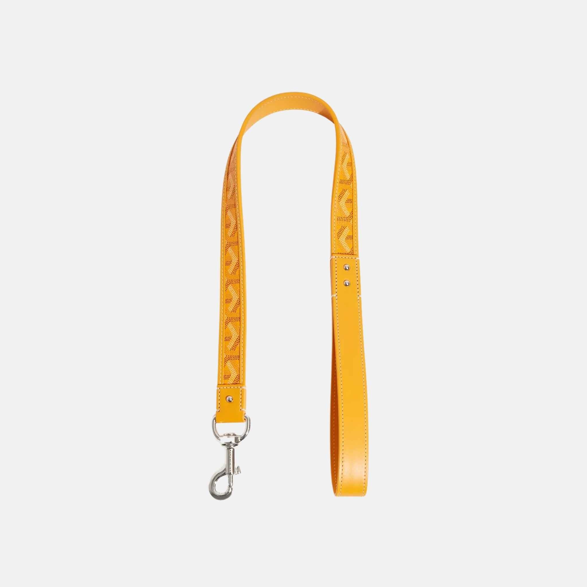 Goyard Franklin Luxury Dog Leash, Yellow, Front