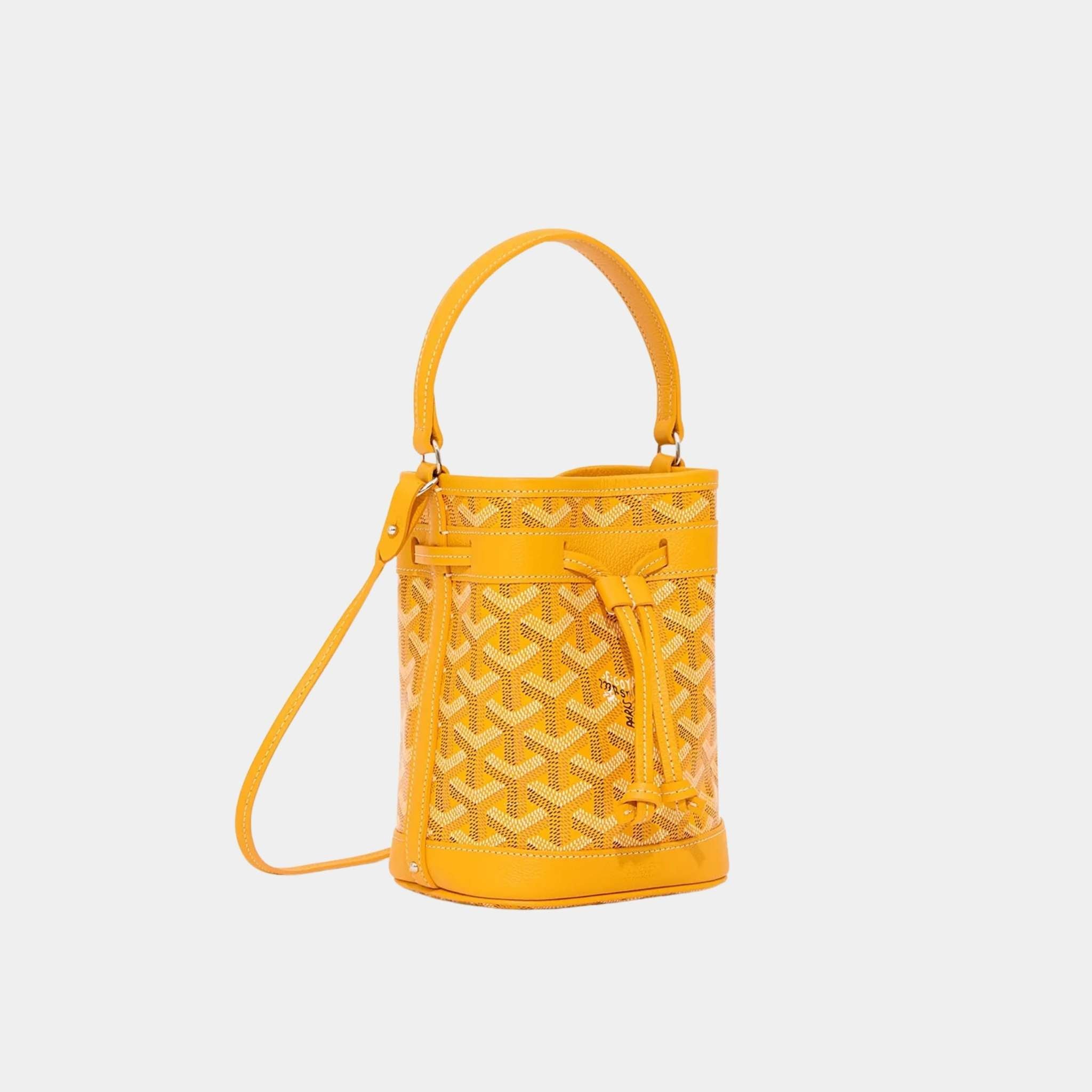 Goyard Petit Flot Mini Bucket Bag, Yellow, Side