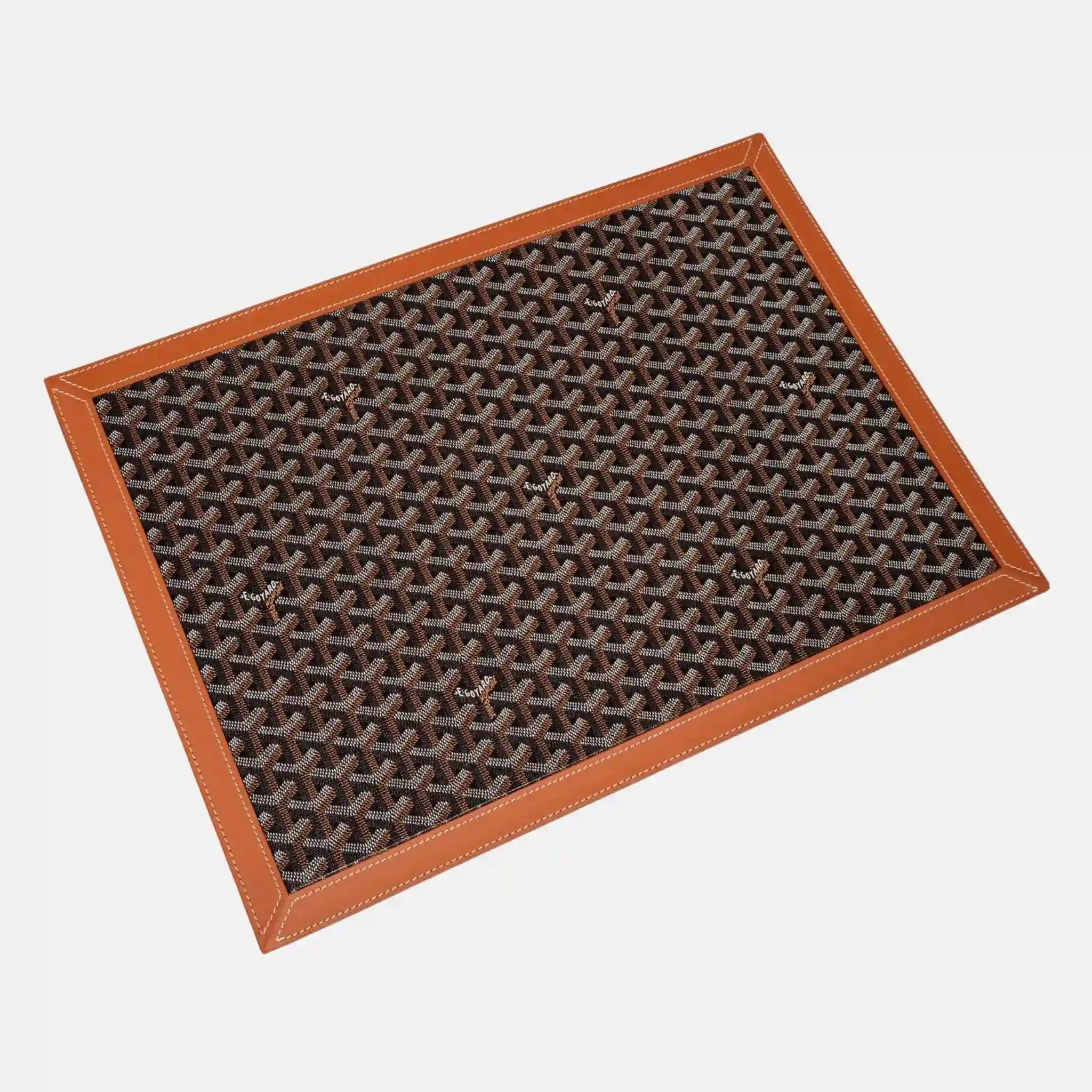 Goyard Sous Main Desk Pad, Black and Tan