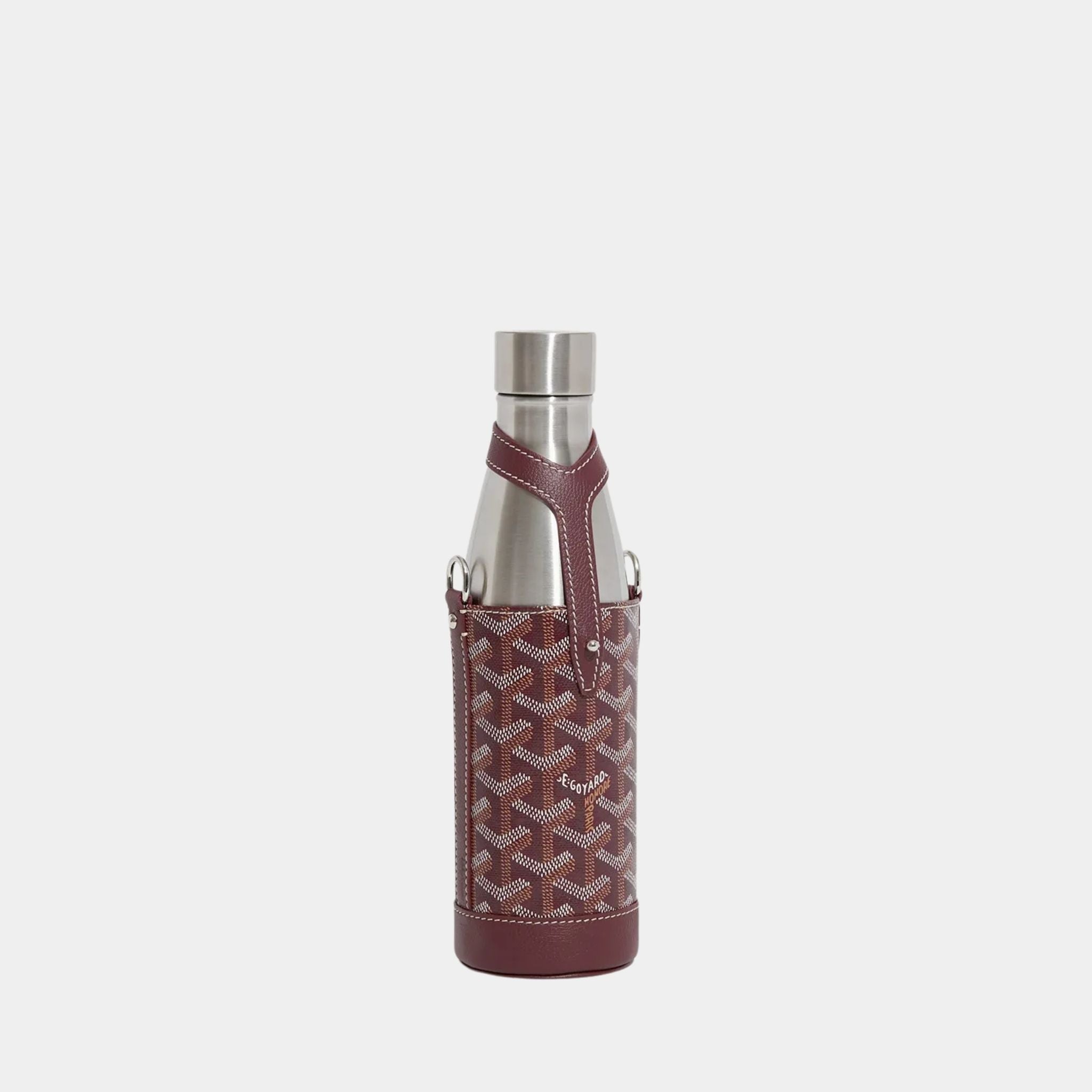 Goyard Yonne MM Case and Flask, Burgundy