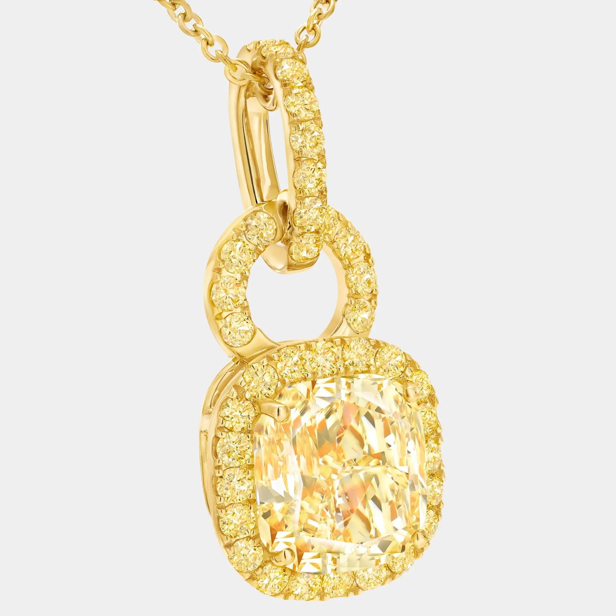 Icon 8 Cushion Yellow Diamond Pendant