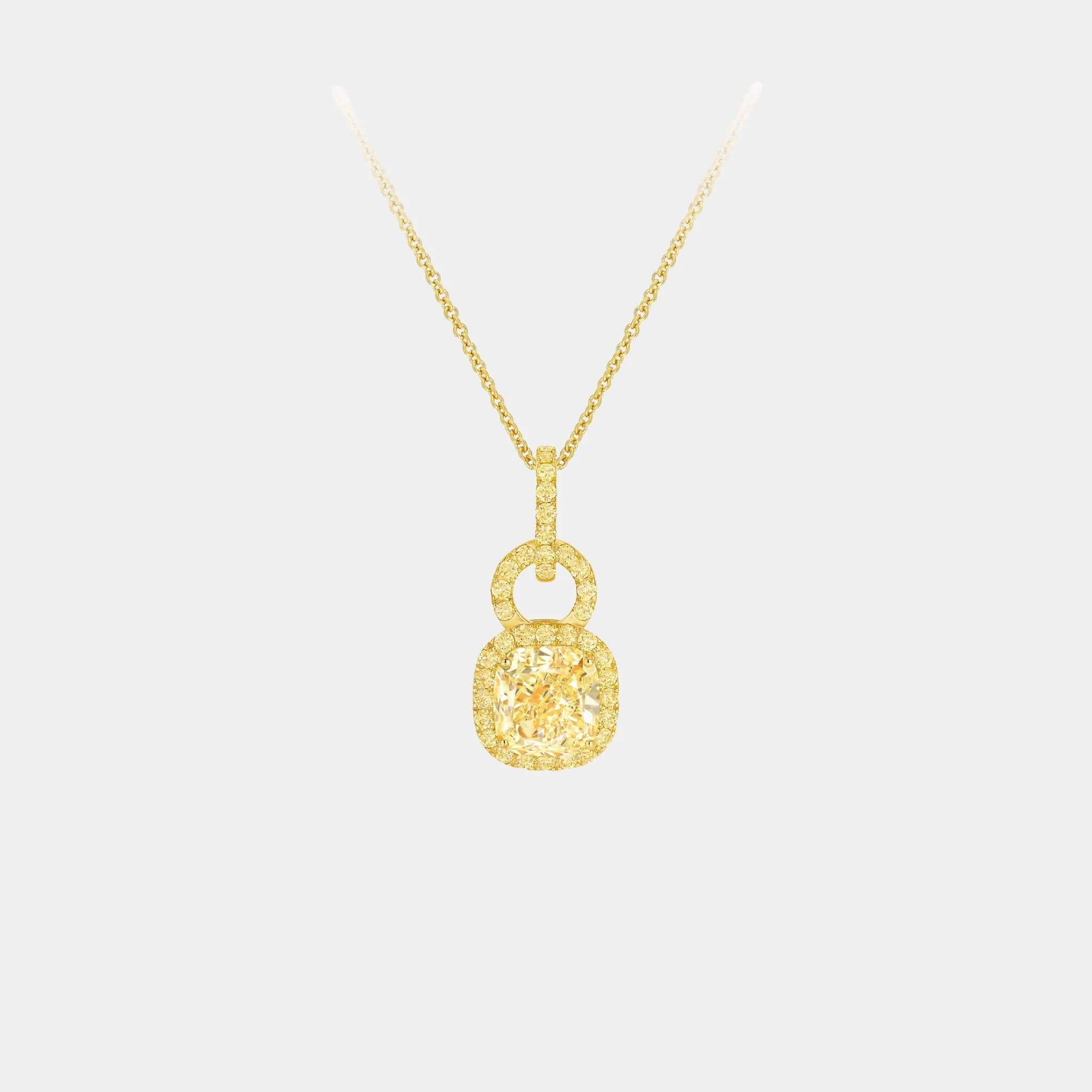 Icon 8 Cushion Yellow Diamond Pendant