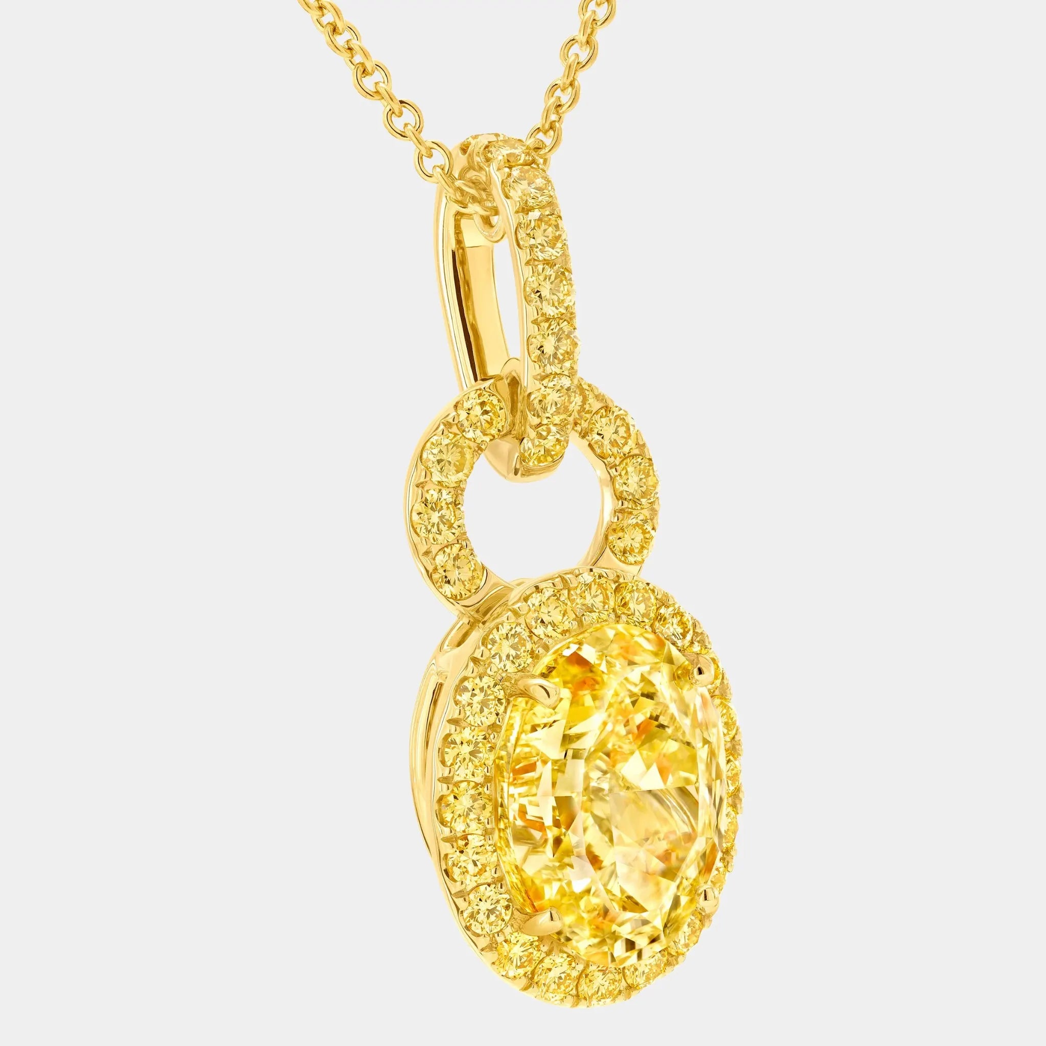 Icon 8 Oval Yellow Diamond Pendant