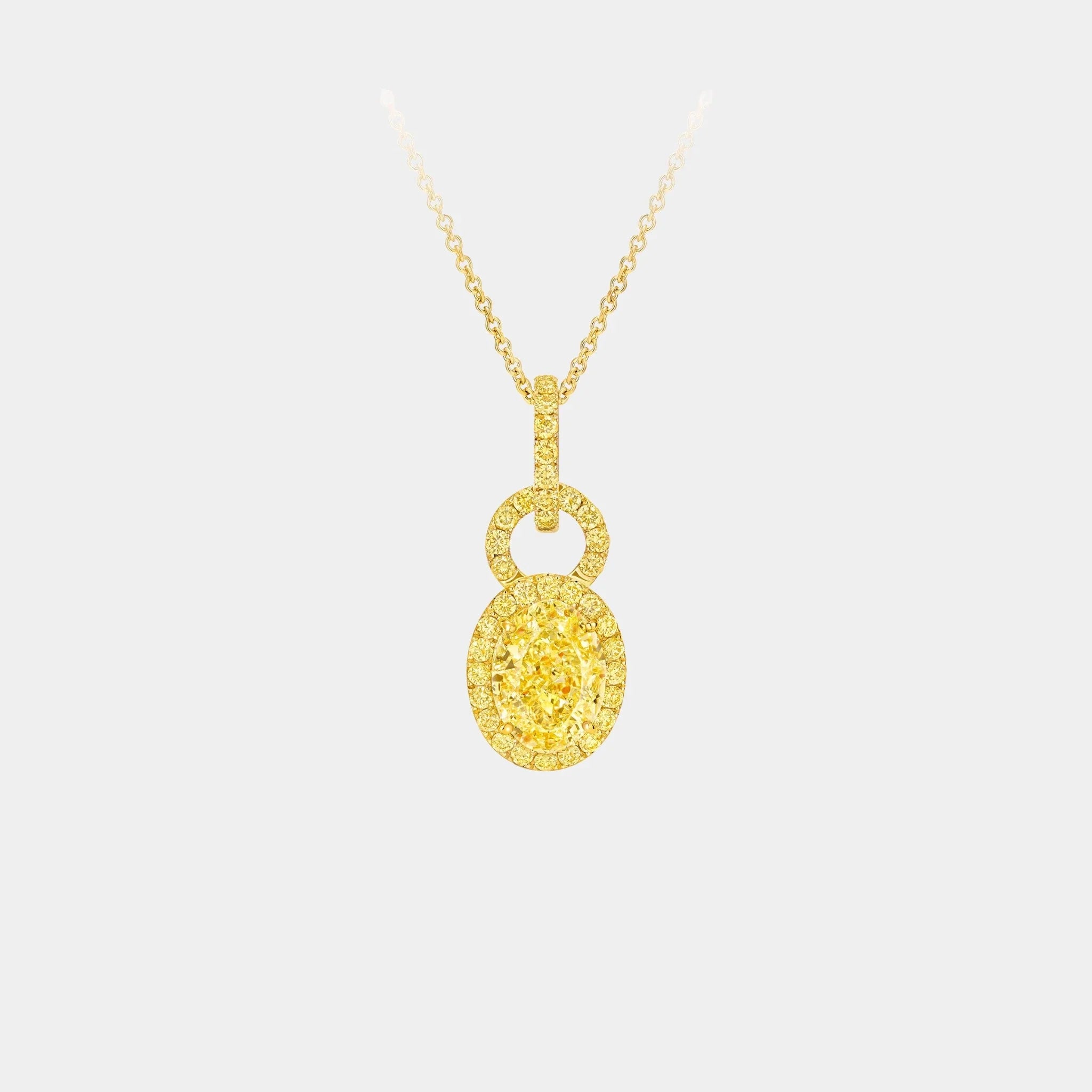 Icon 8 Oval Yellow Diamond Pendant