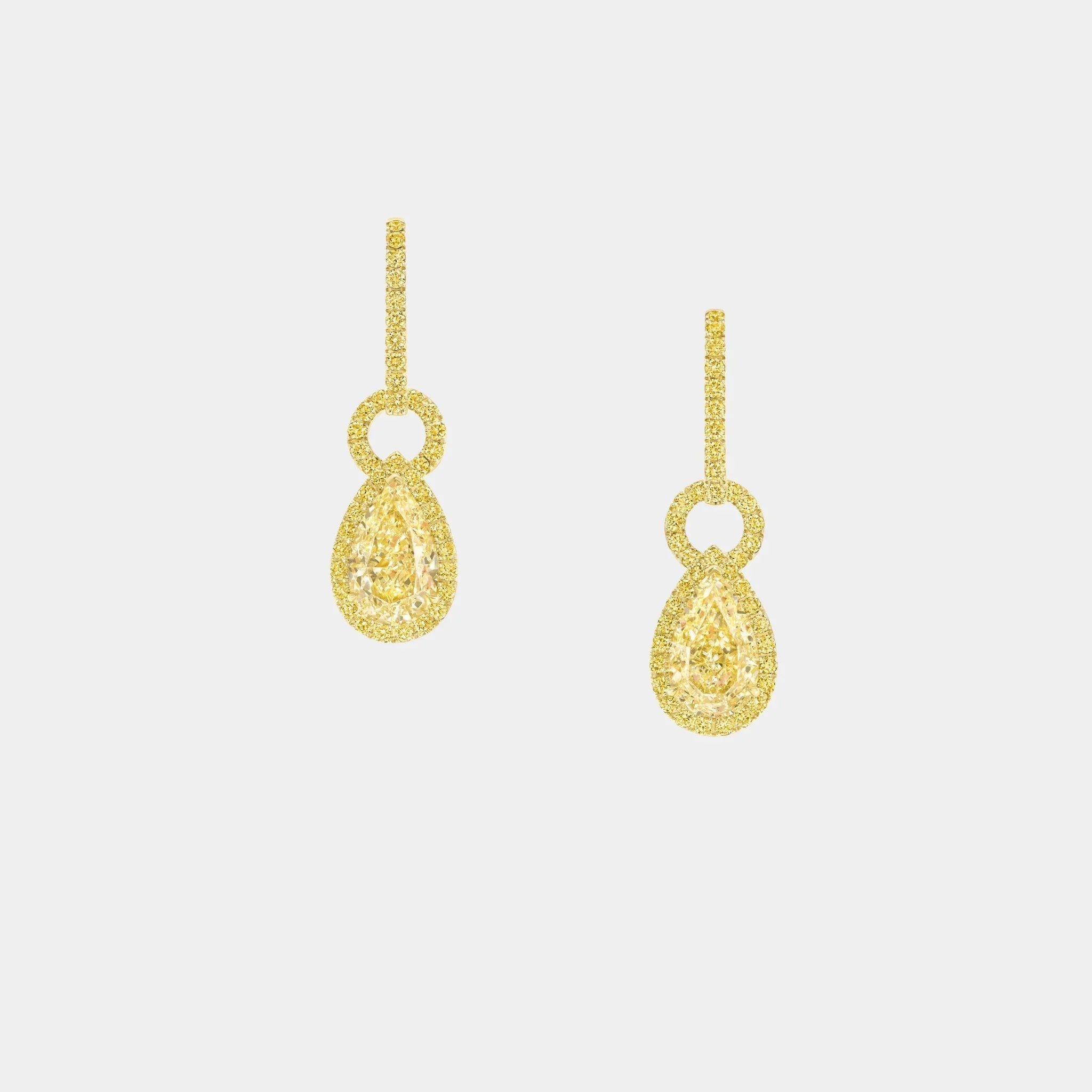 Icon 8 Pear Shape Yellow Diamond Earrings
