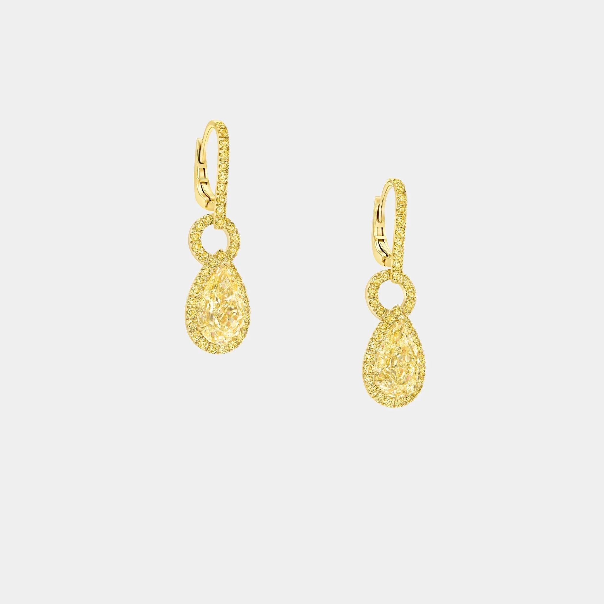 Icon 8 Pear Shape Yellow Diamond Earrings