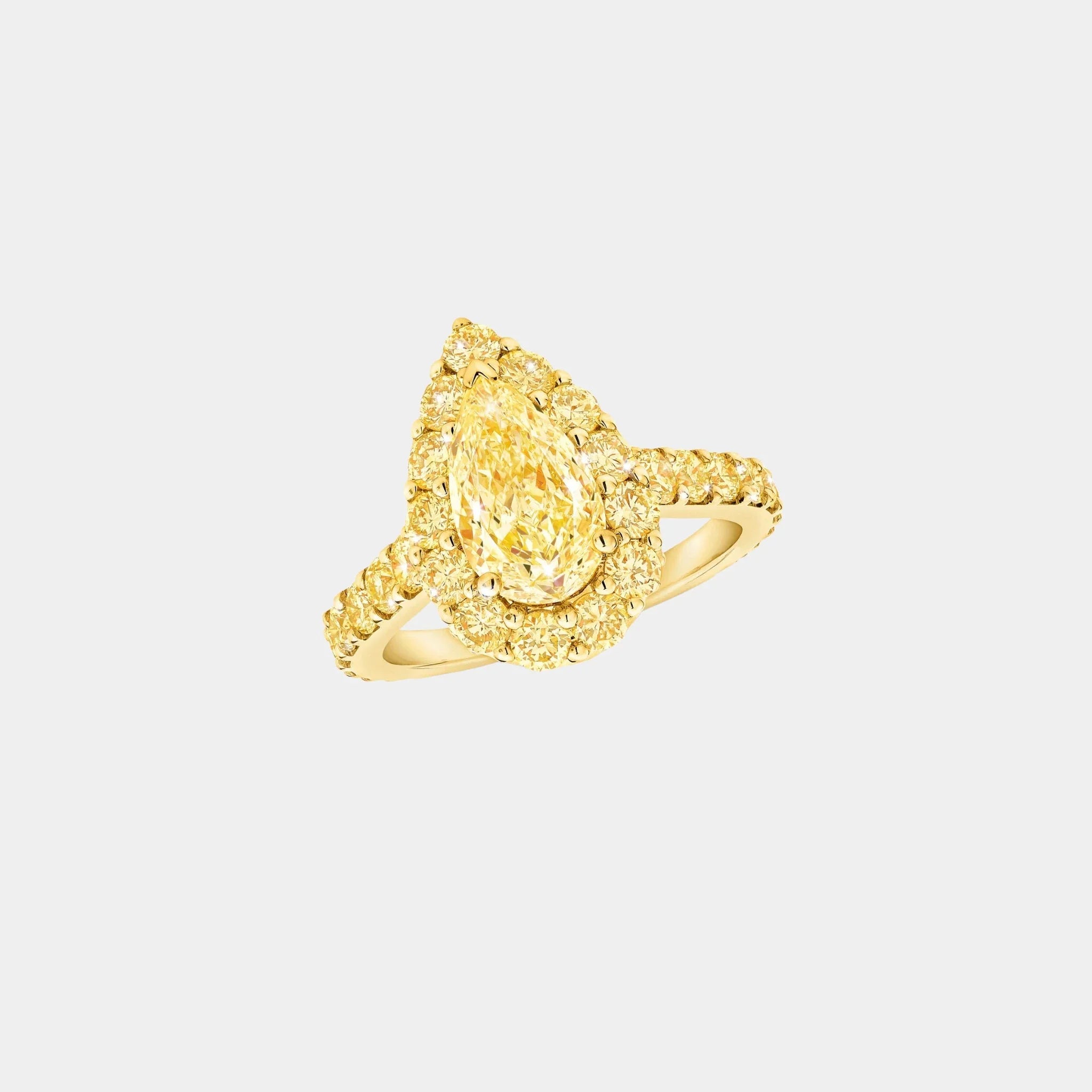 Icon Pear Cut Yellow Diamond Engagement Ring