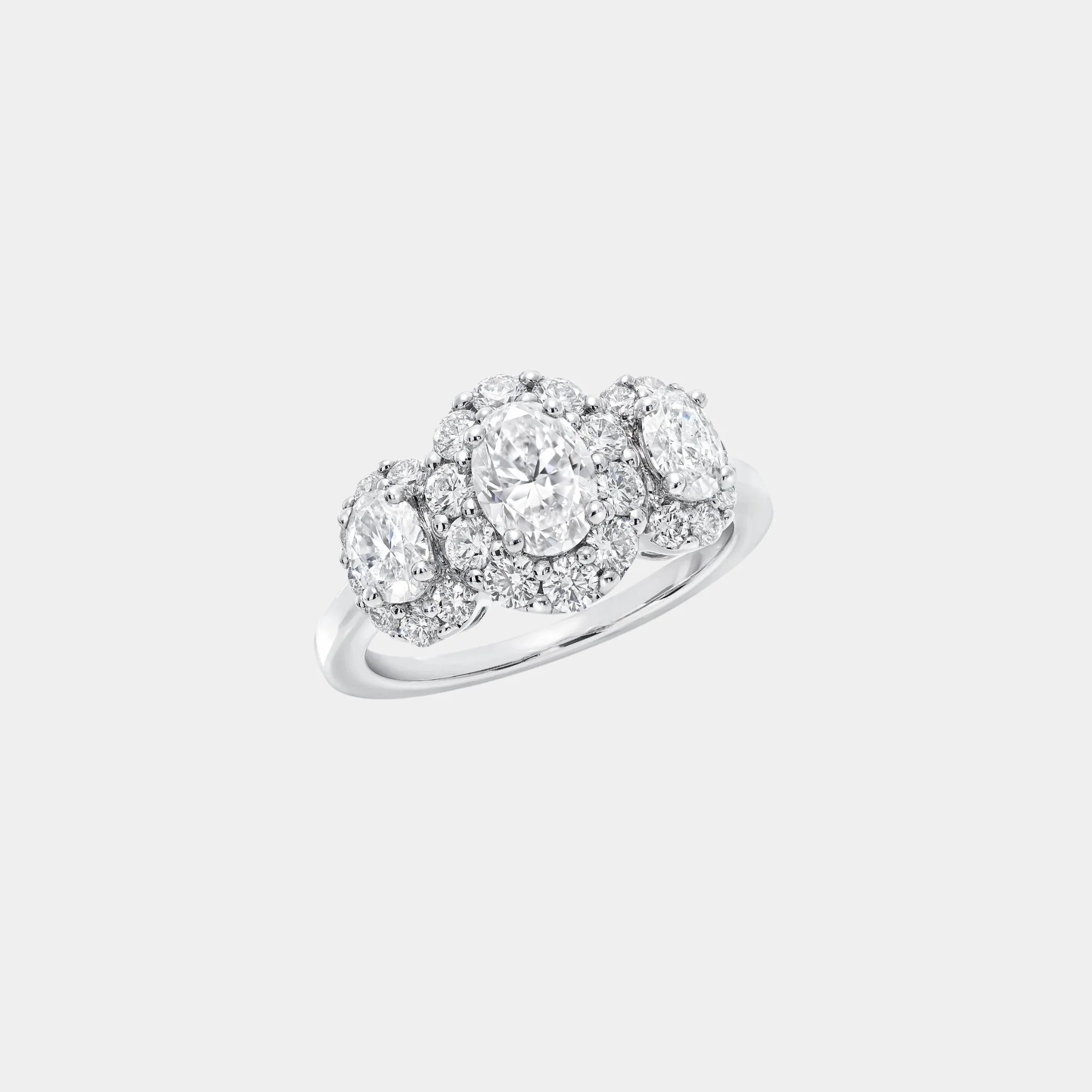 Icon Three Stone Oval Diamond Engagement Ring