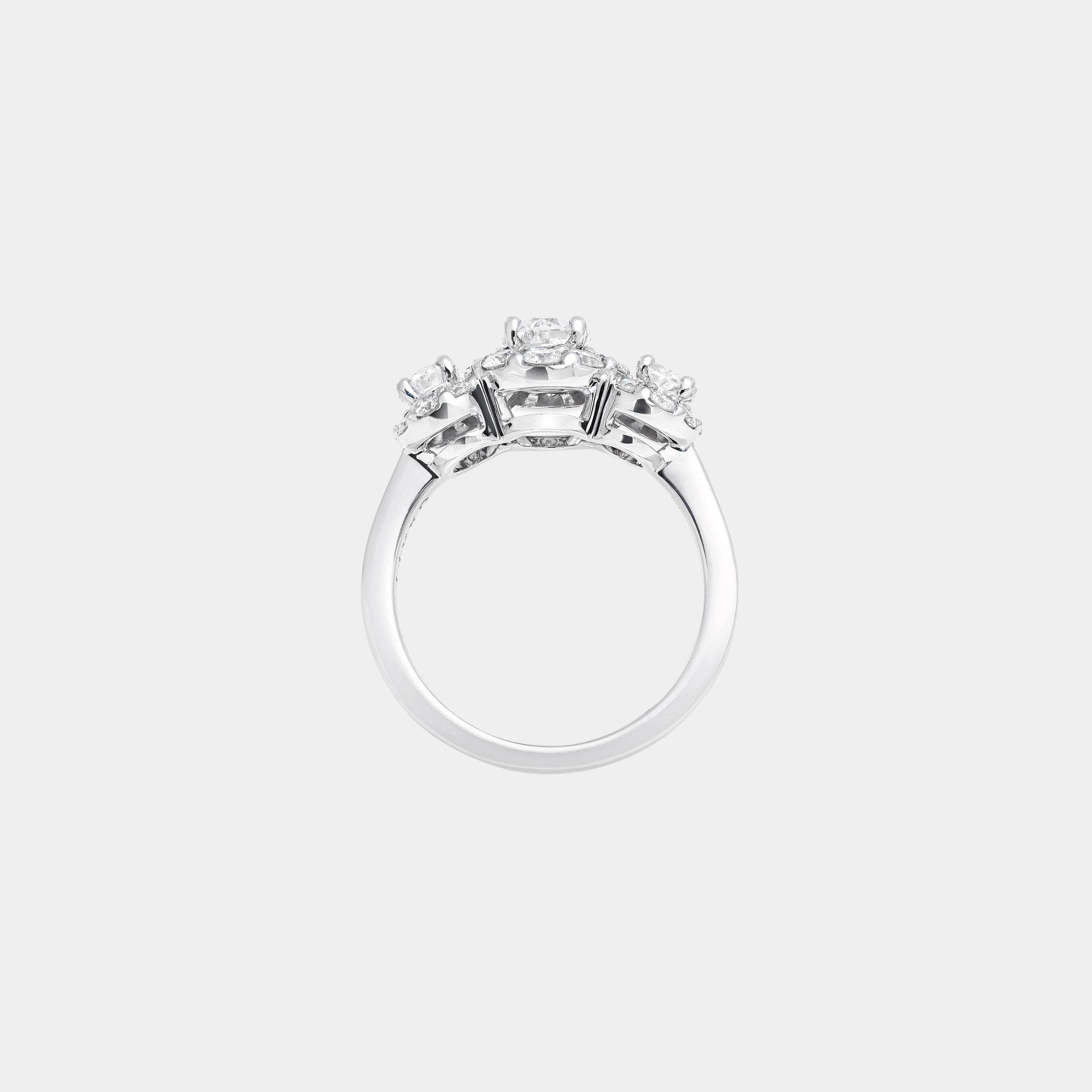 Icon Three Stone Oval Diamond Engagement Ring
