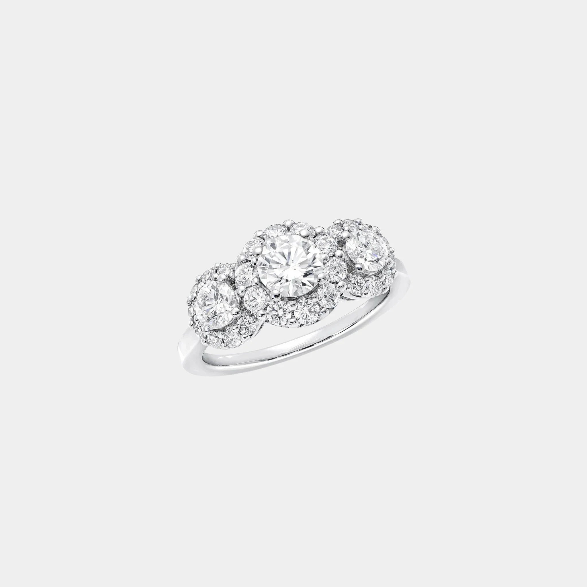 Icon Three Stone Round Diamond Engagement Ring