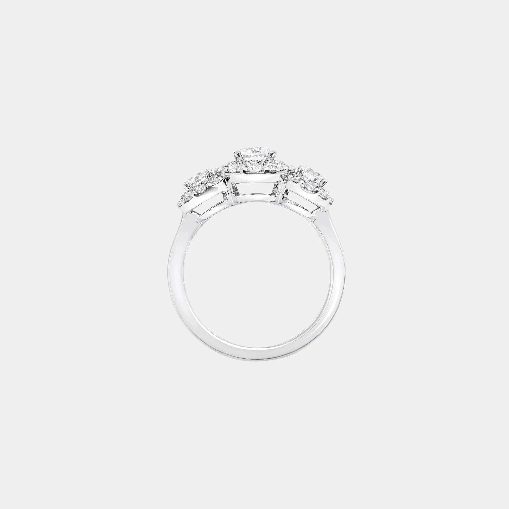 Icon Three Stone Round Diamond Engagement Ring