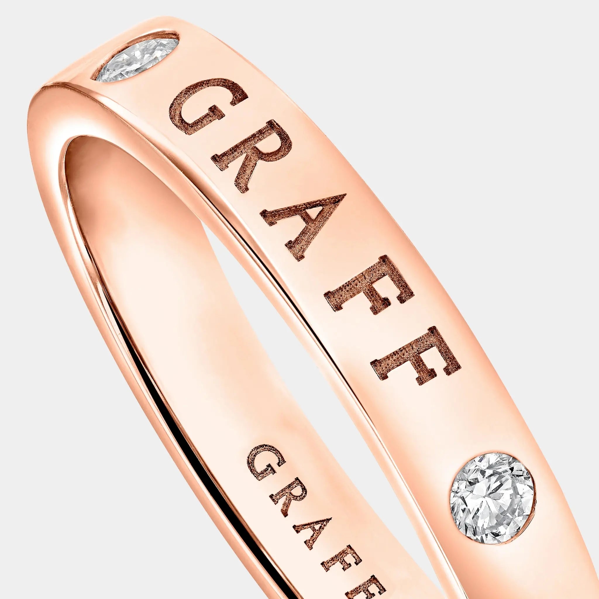Graff Logo Diamond Band Rose Gold