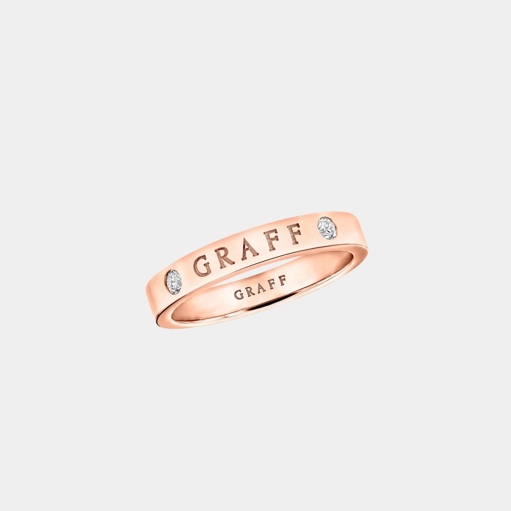Graff Logo Diamond Band Rose Gold