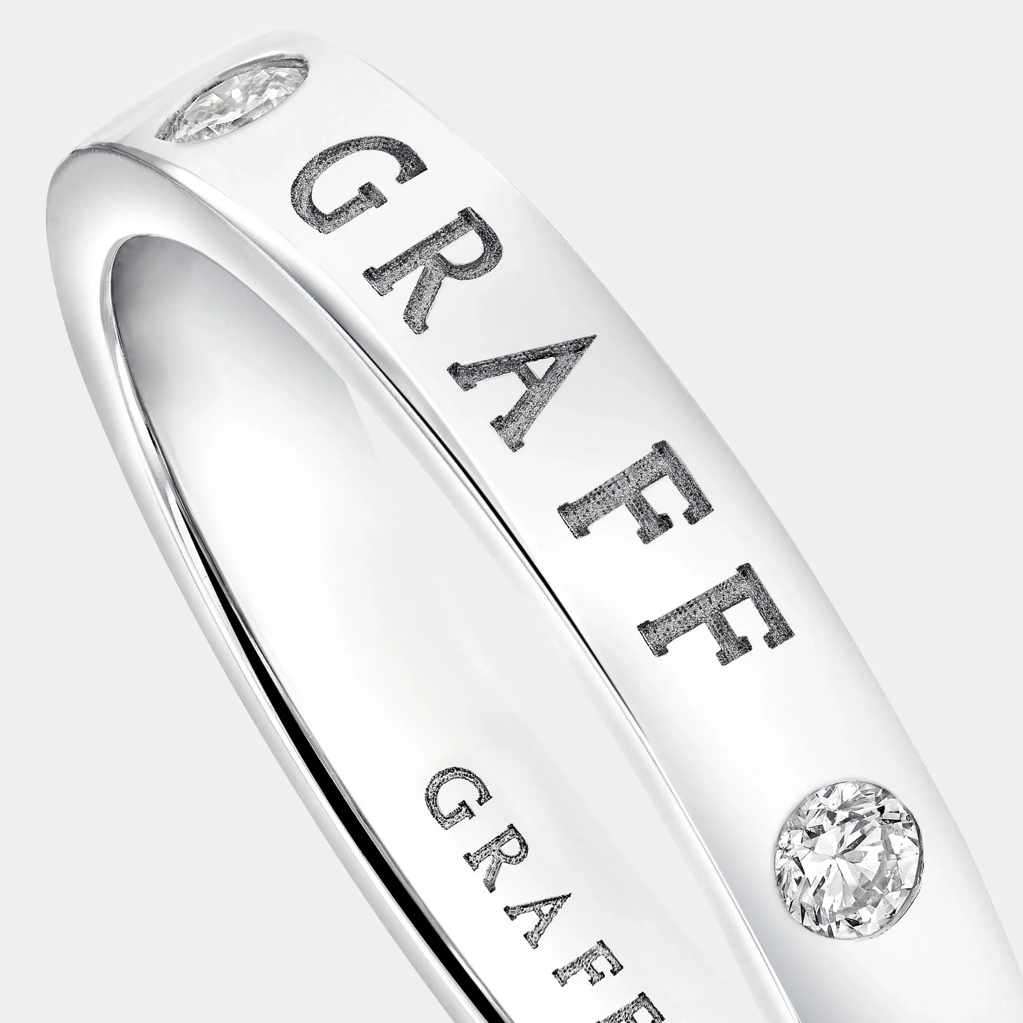 Graff Logo Diamond Band White Gold