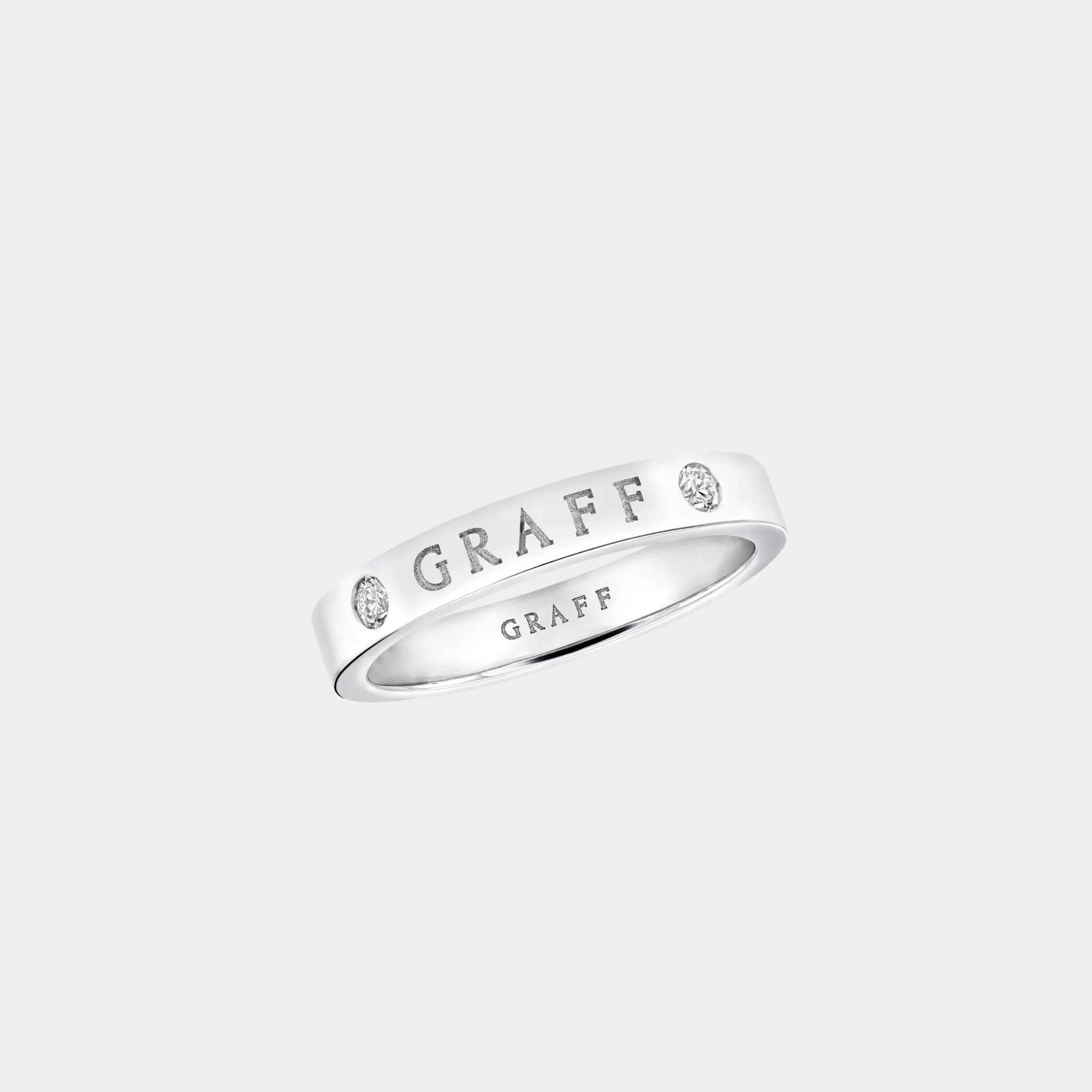 Graff Logo Diamond Band White Gold