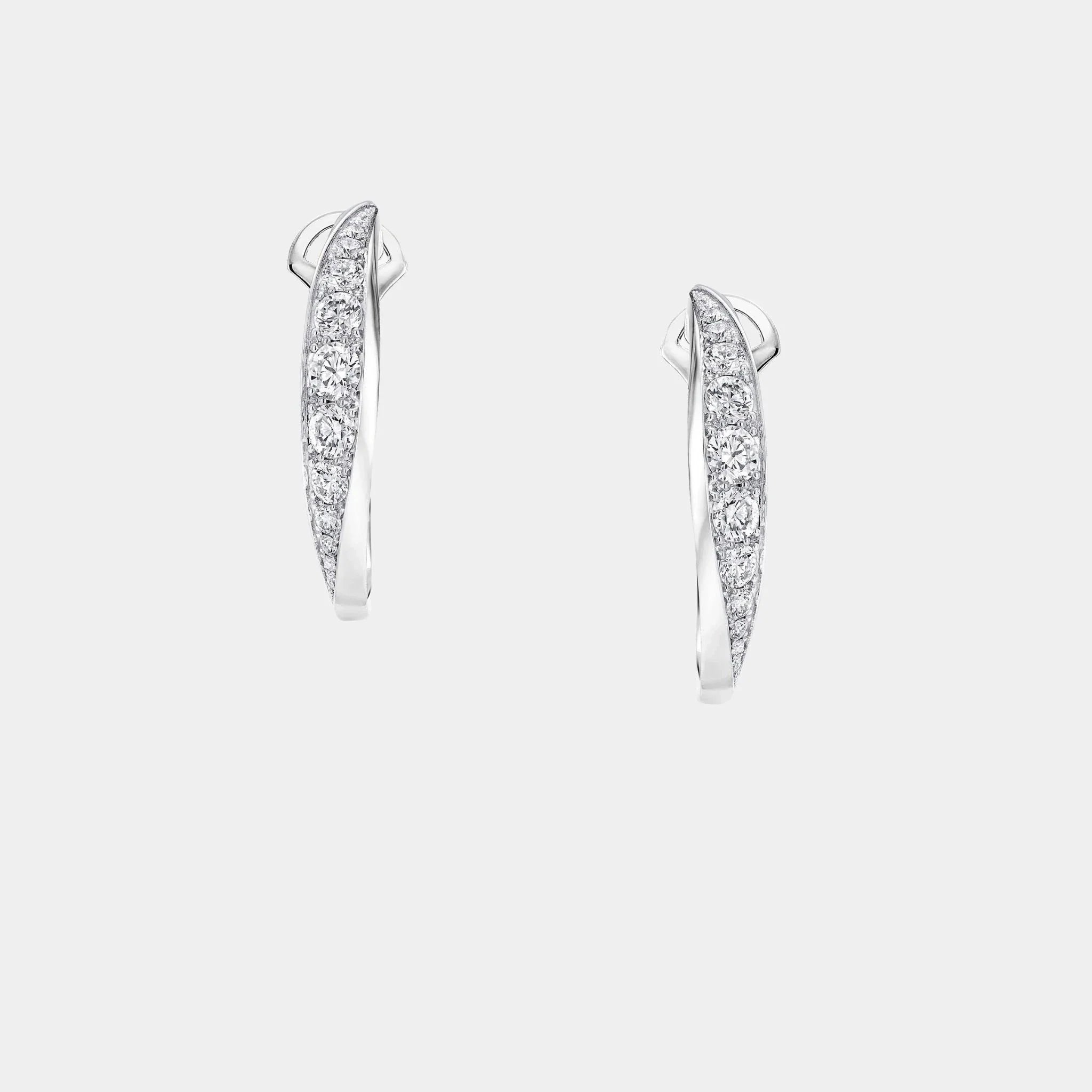 Spiral Diamond Earrings White Gold