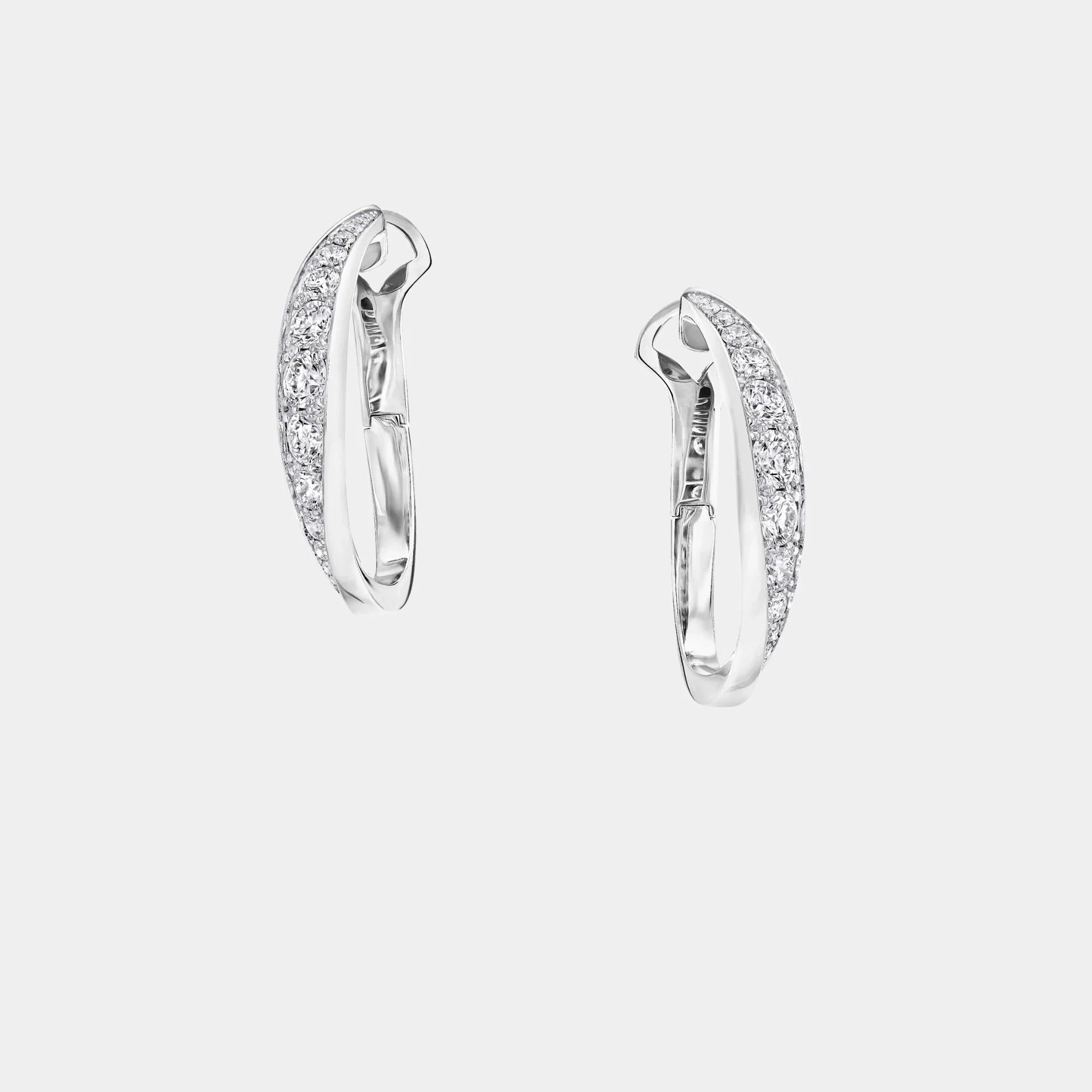 Spiral Diamond Earrings White Gold