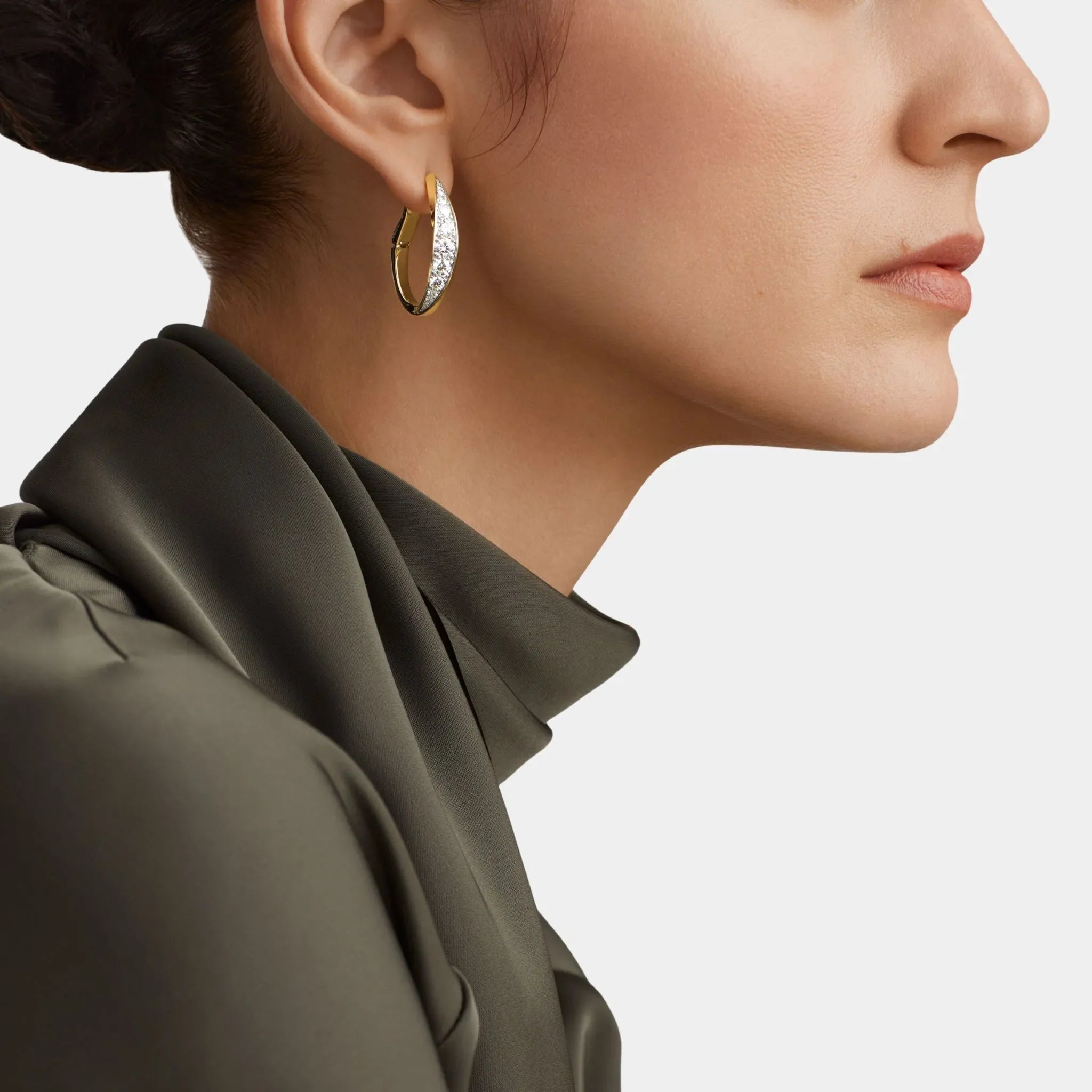 Spiral Diamond Earrings Yellow Gold