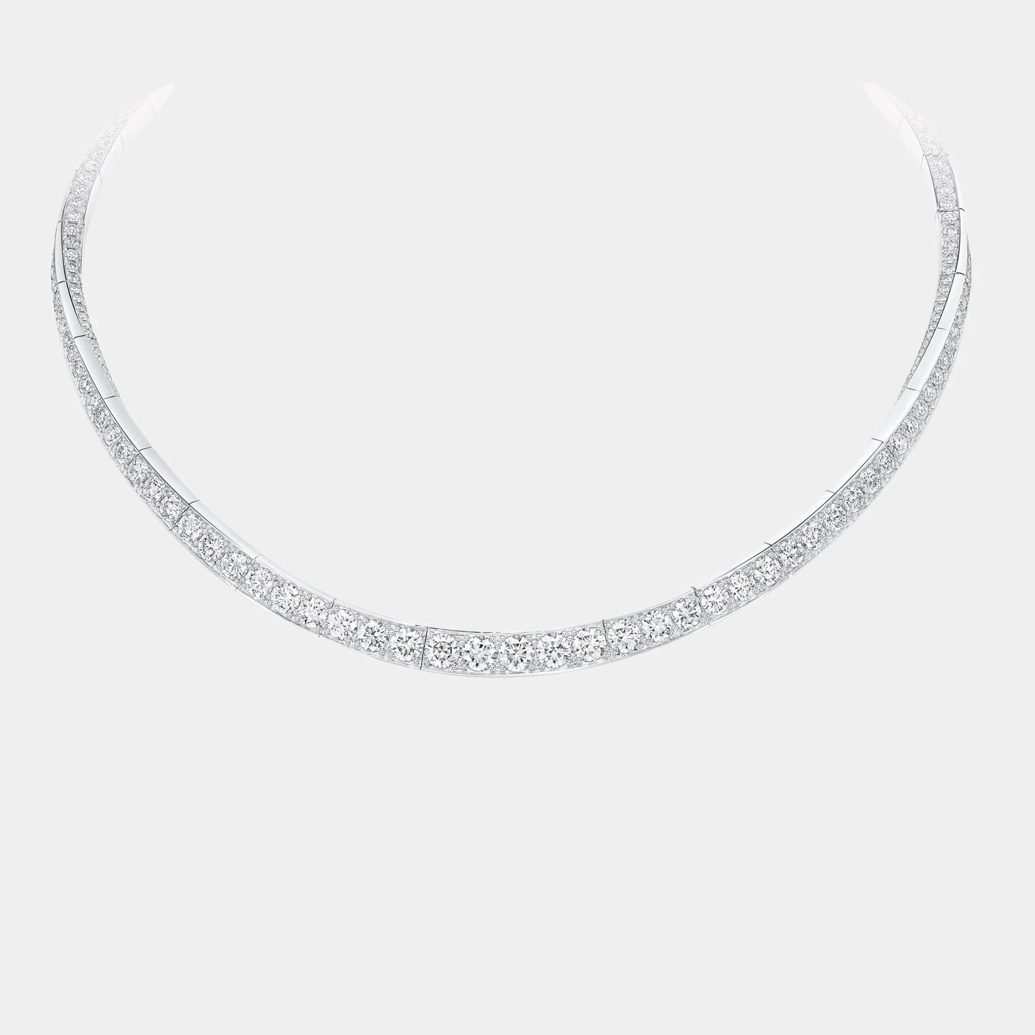 Spiral Diamond Necklace White Gold