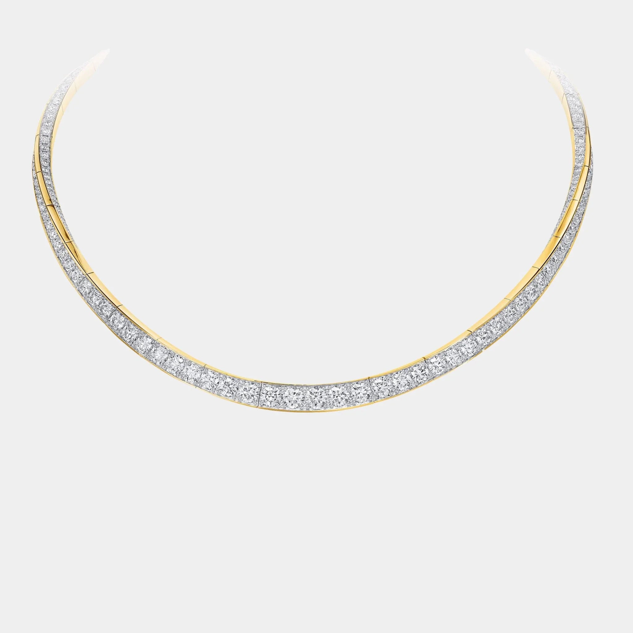 Spiral Diamond Necklace Yellow Gold