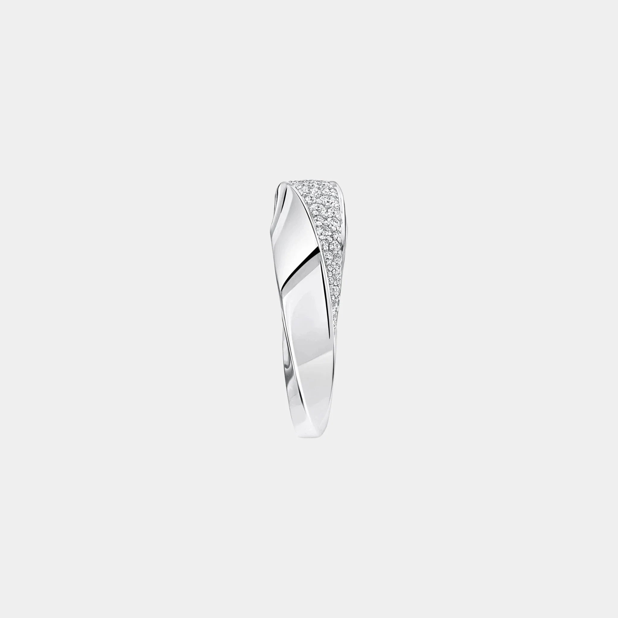 Spiral Diamond Ring White Gold
