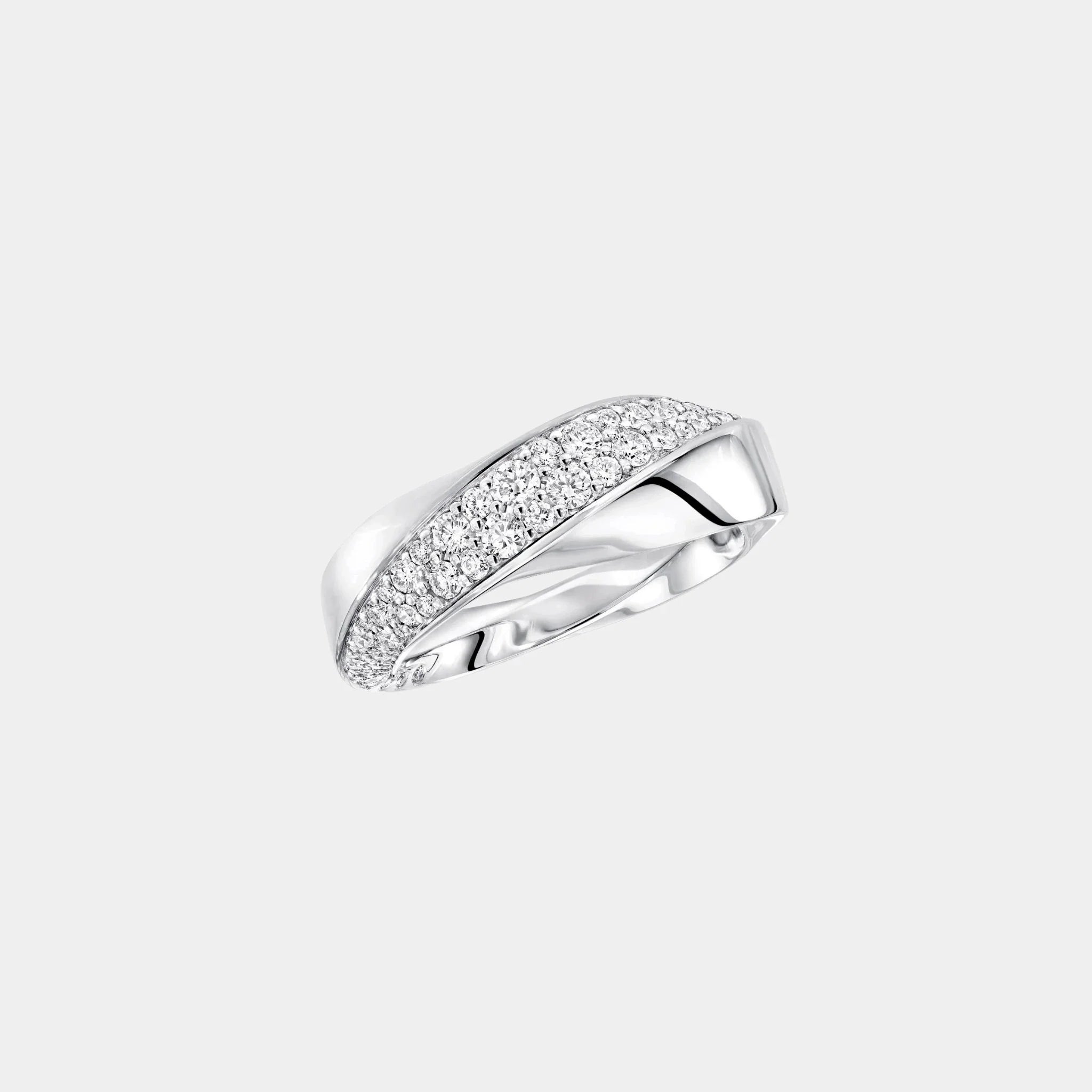 Spiral Diamond Ring White Gold