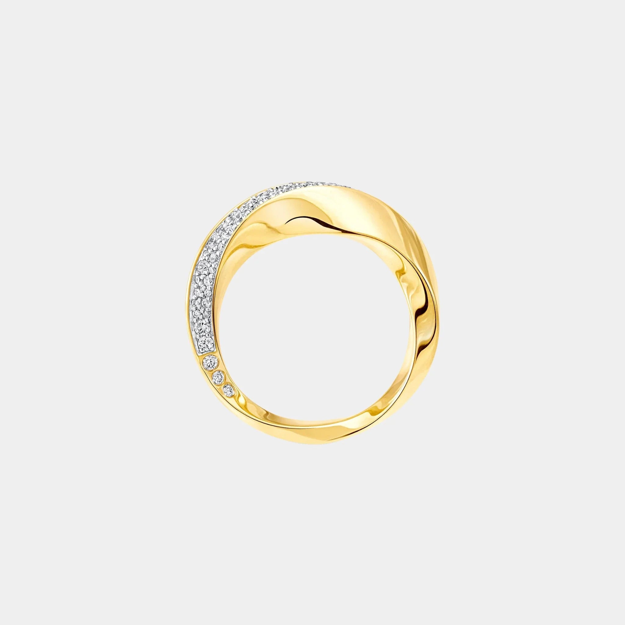 Spiral Diamond Ring Yellow Gold