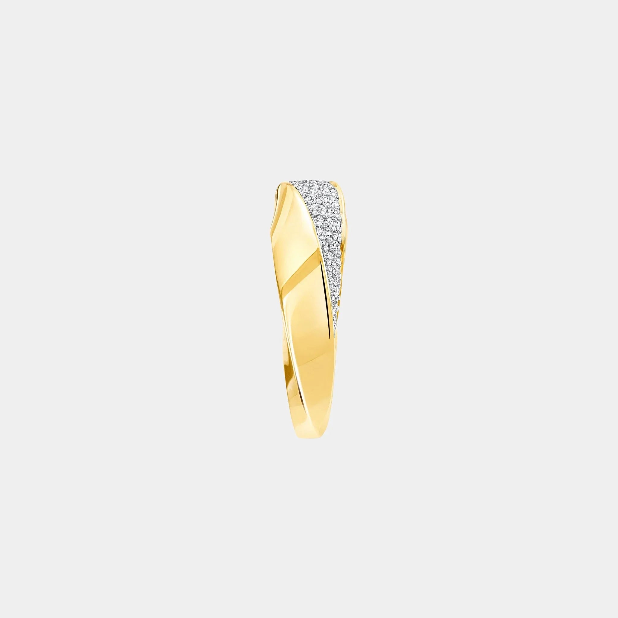 Spiral Diamond Ring Yellow Gold