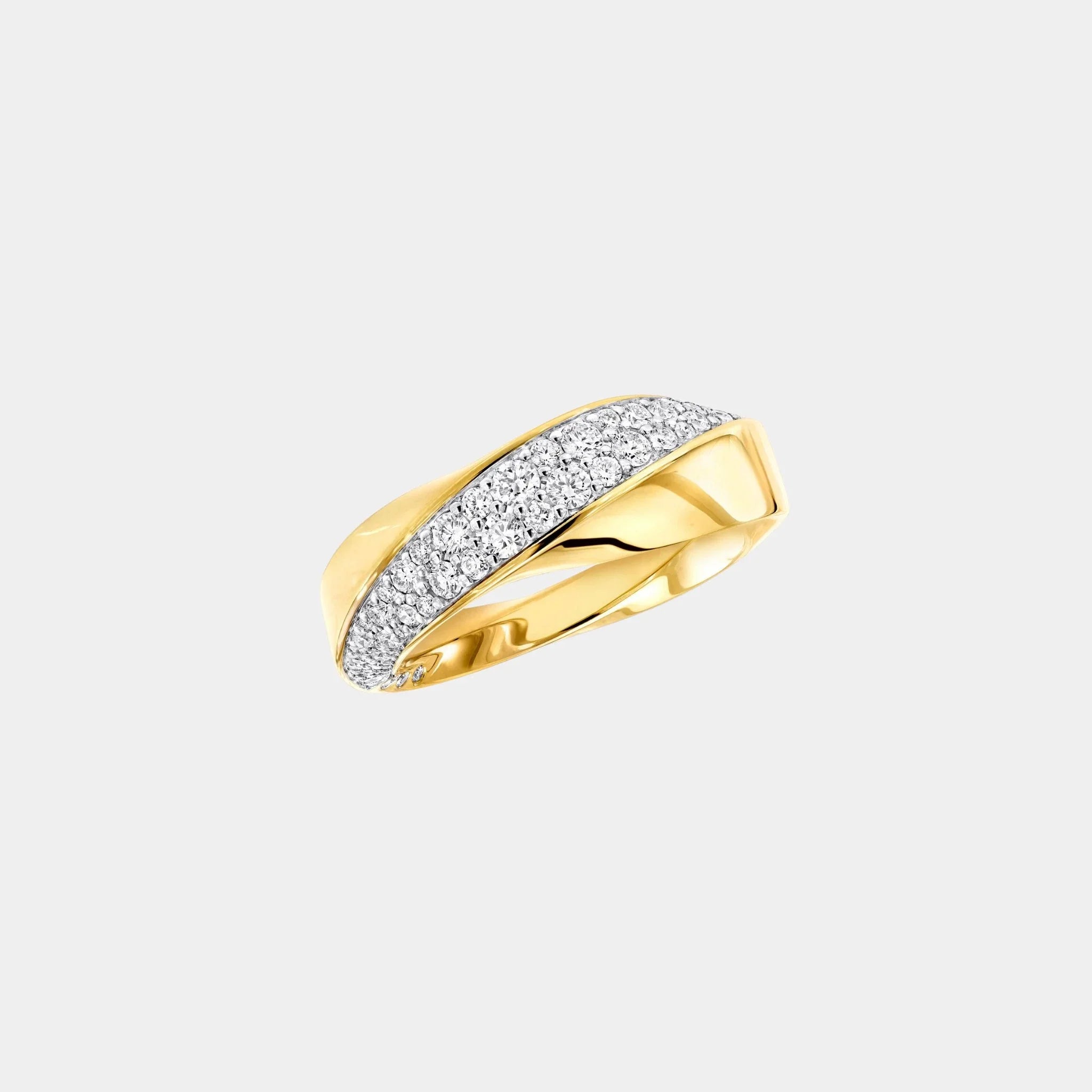 Spiral Diamond Ring Yellow Gold