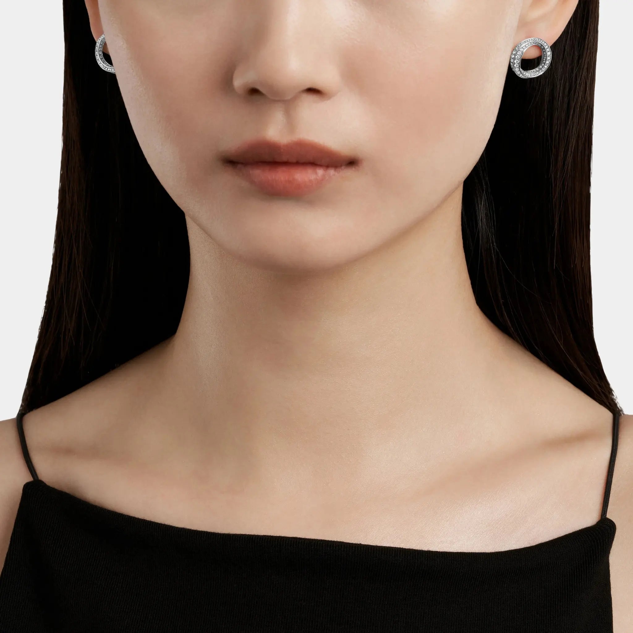 Spiral Diamond Stud Earrings