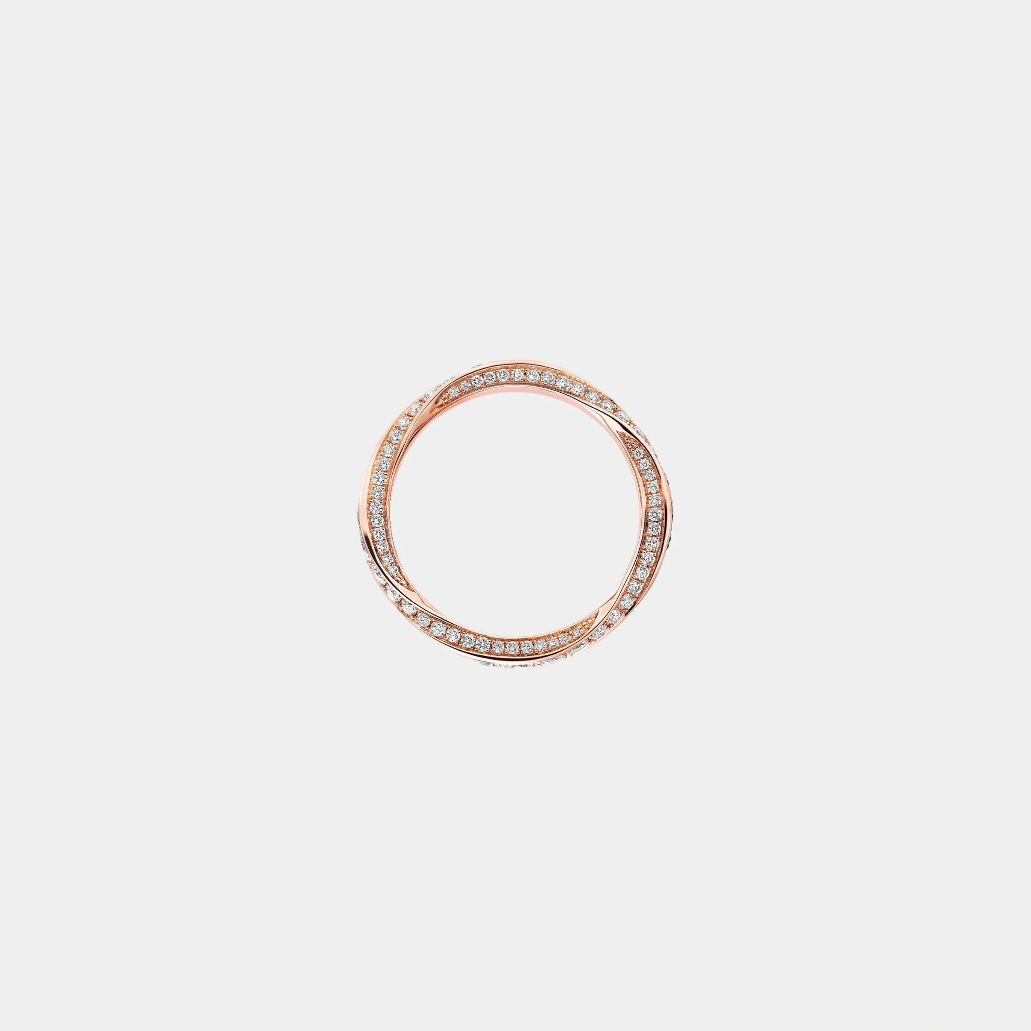 Spiral Pavé Diamond Band Rose Gold 3.5MM