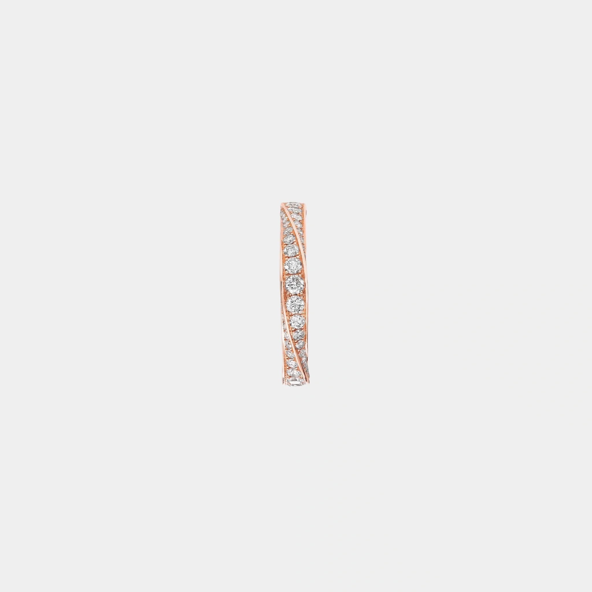 Spiral Pavé Diamond Band Rose Gold 3.5MM