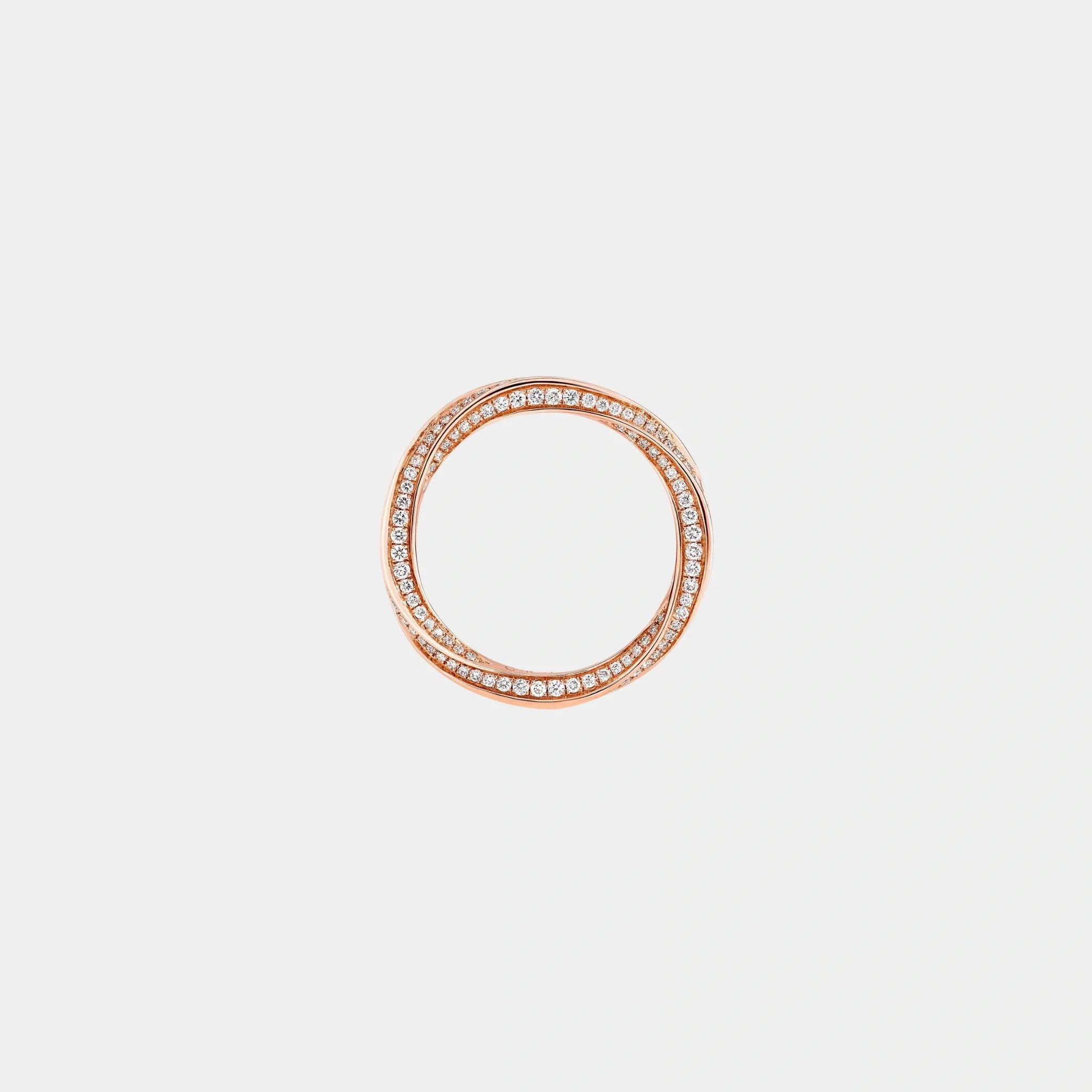 Spiral Pavé Diamond Band Rose Gold