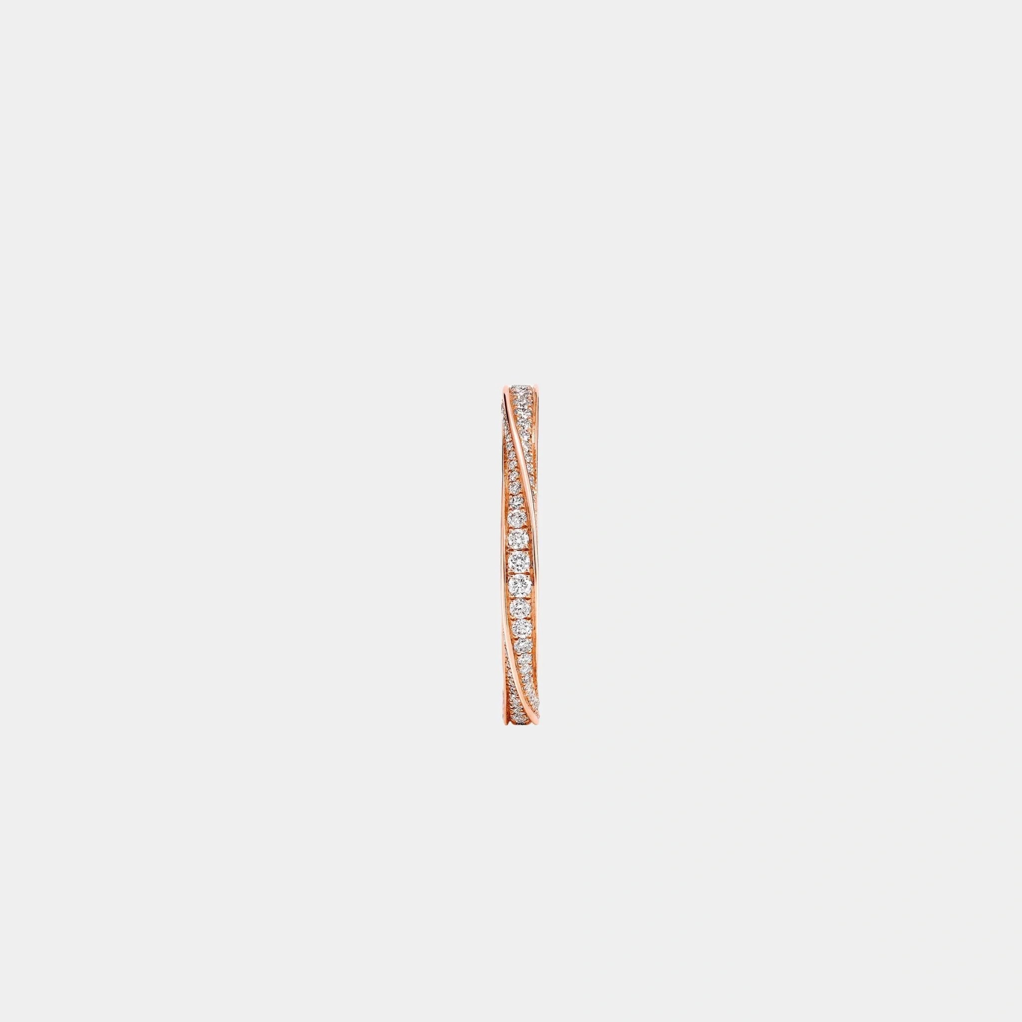 Spiral Pavé Diamond Band Rose Gold