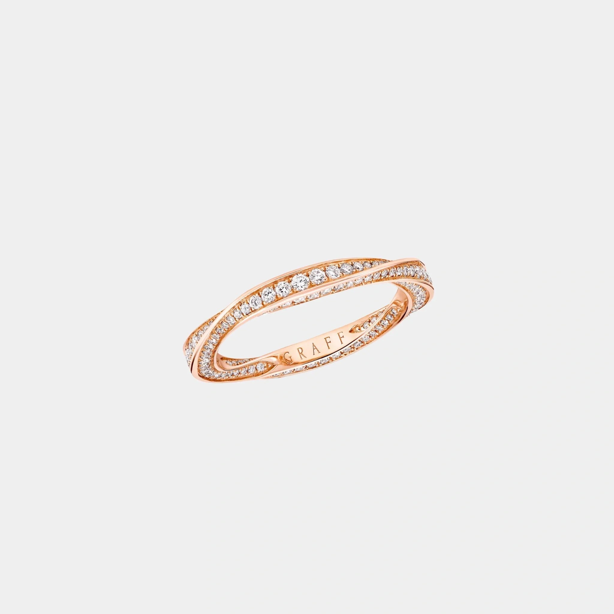 Spiral Pavé Diamond Band Rose Gold