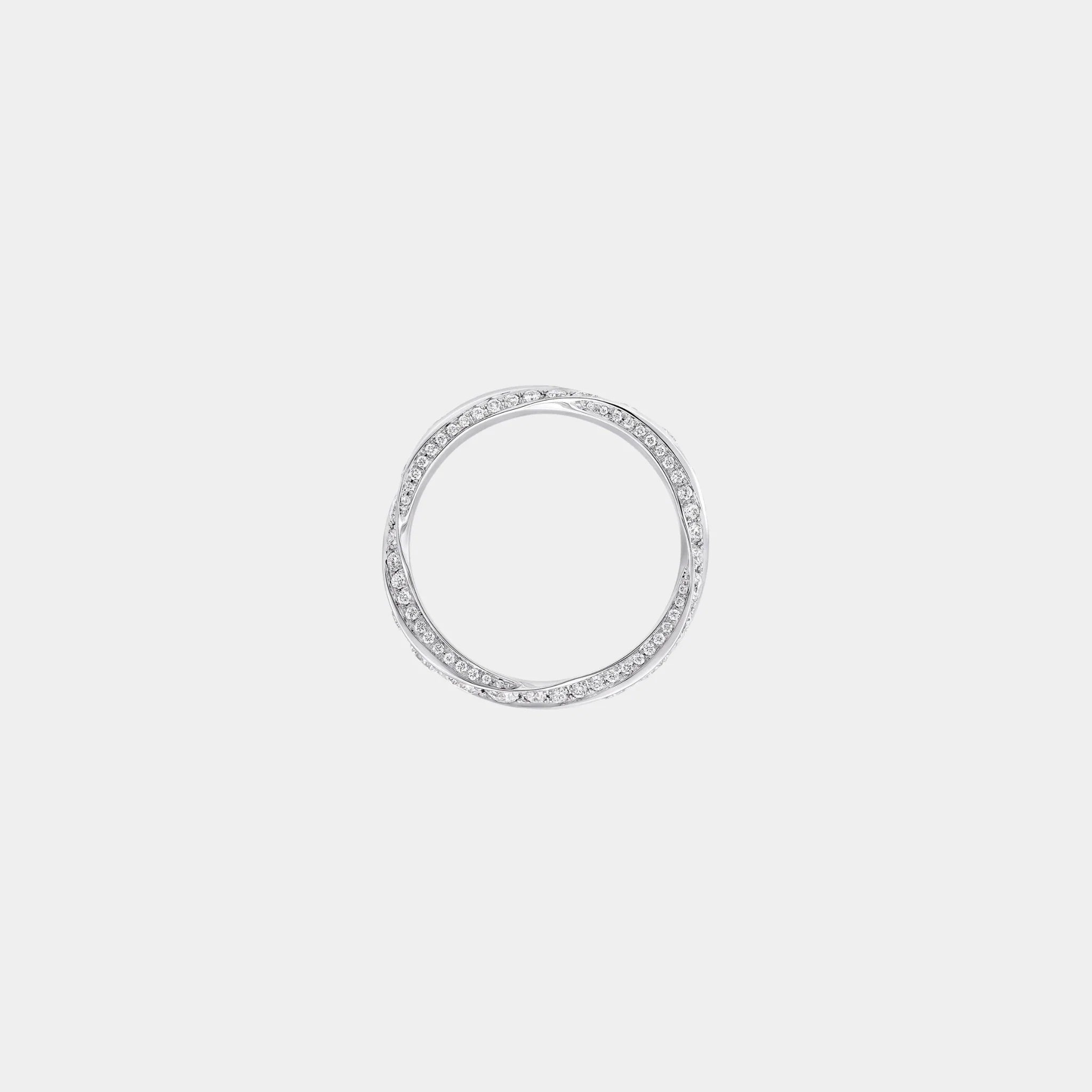 Spiral Pavé Diamond Band White Gold 5MM